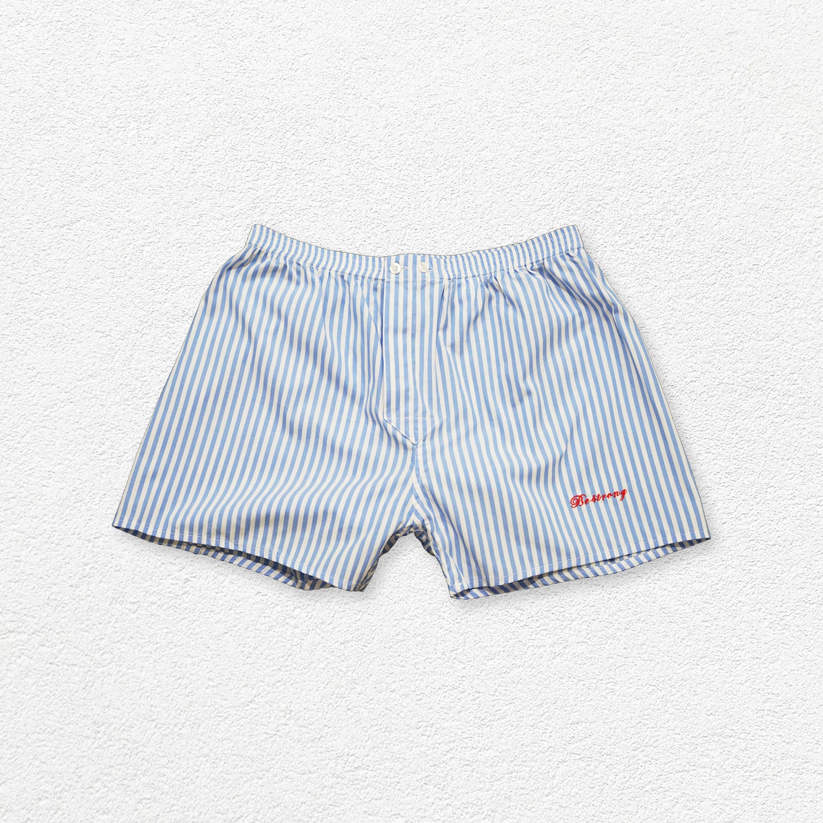Unisex striped boxer shorts underwear - light blue