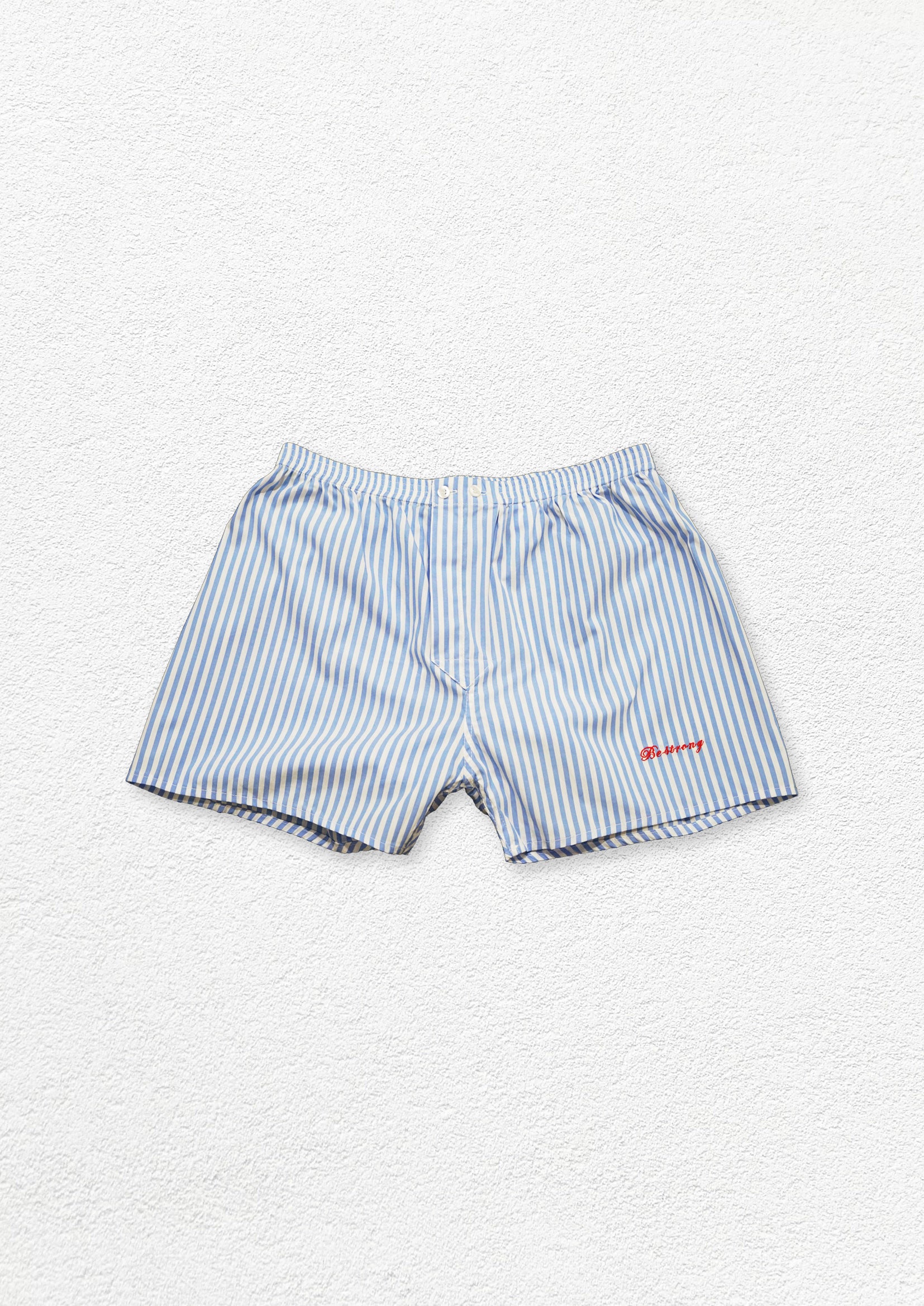 Unisex striped boxer shorts underwear - light blue