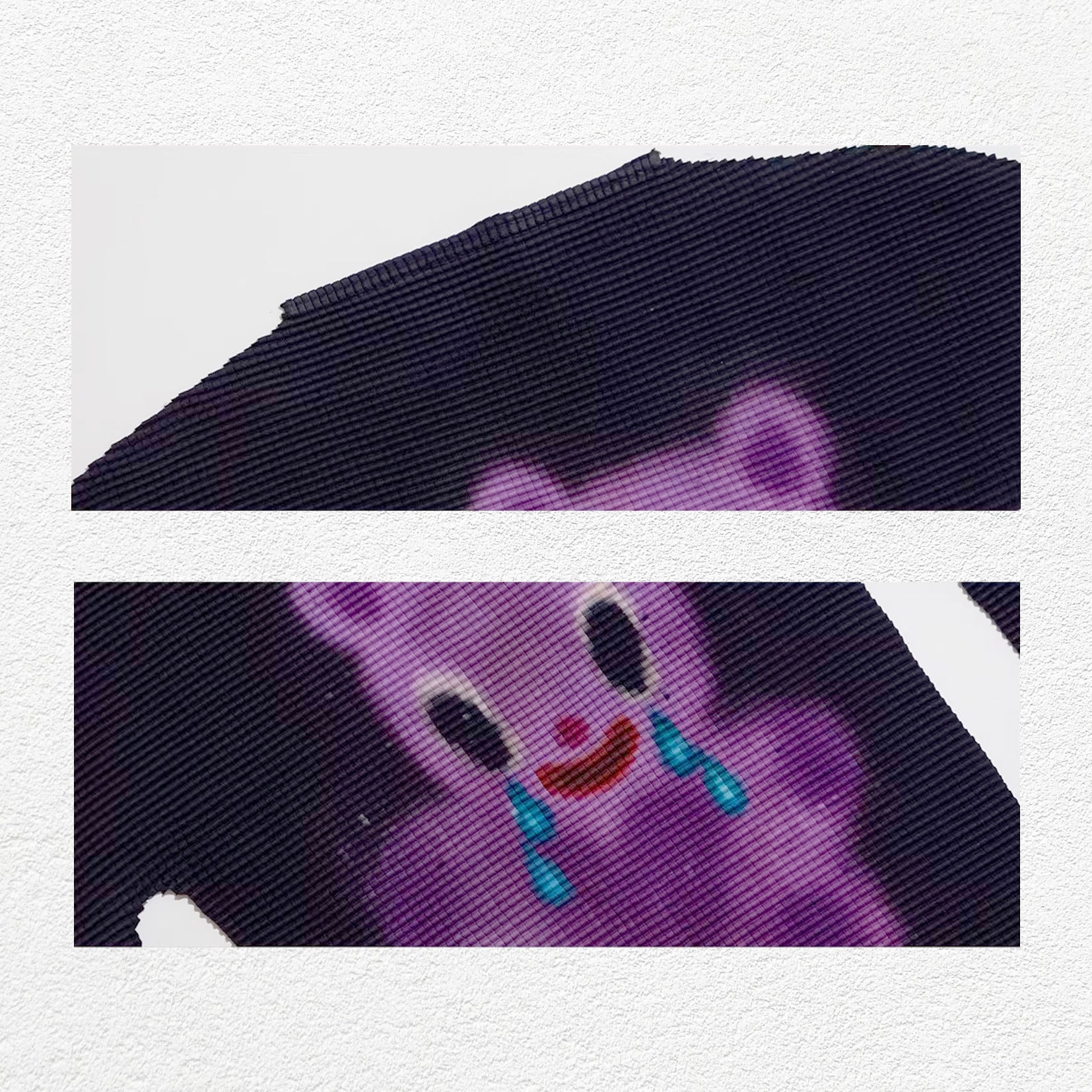 Purple bear crinkle stretch tee - black