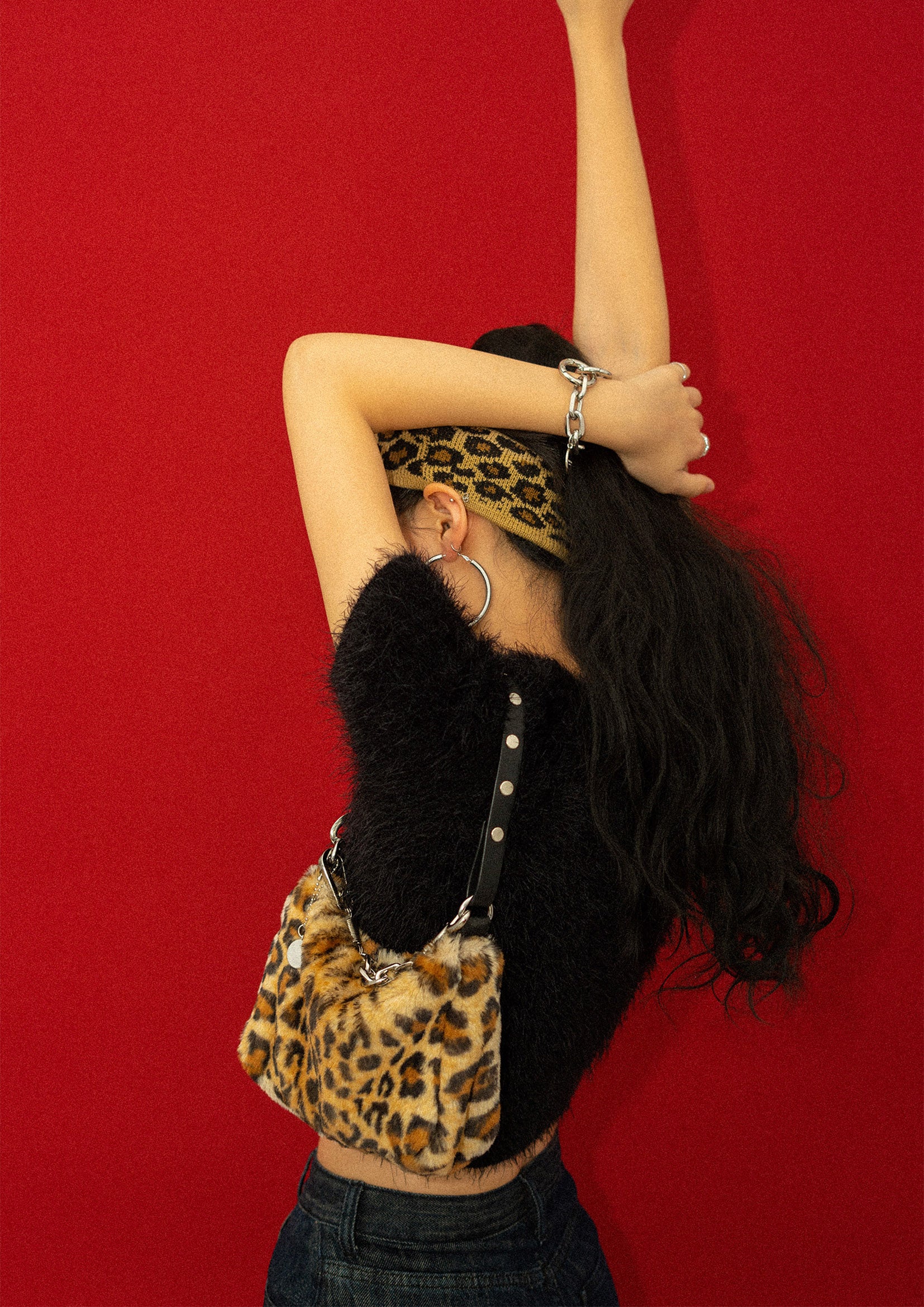 Fluffy shoulder/hand bag leopard – Future Fusion Online