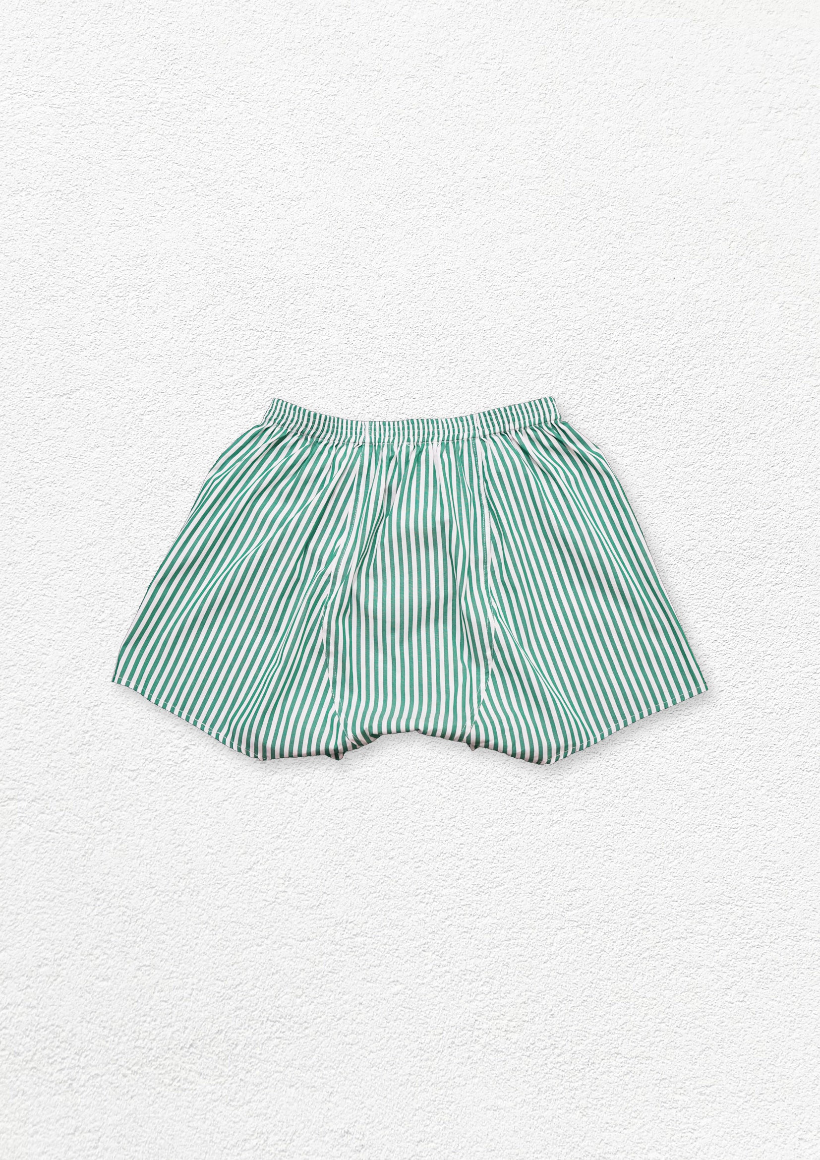 Unisex striped boxer shorts underwear - green