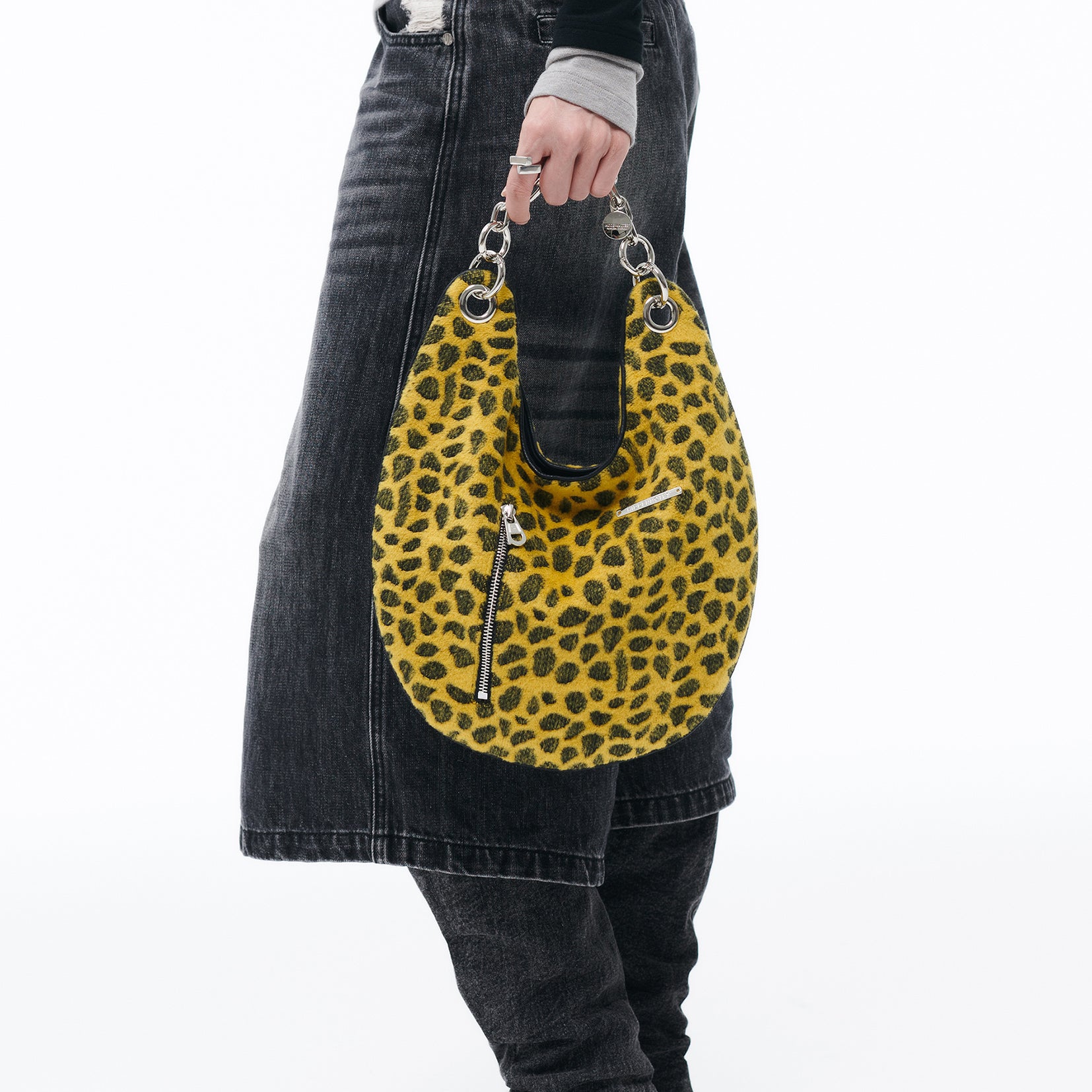 Leopard shoulder/hand shell bag
