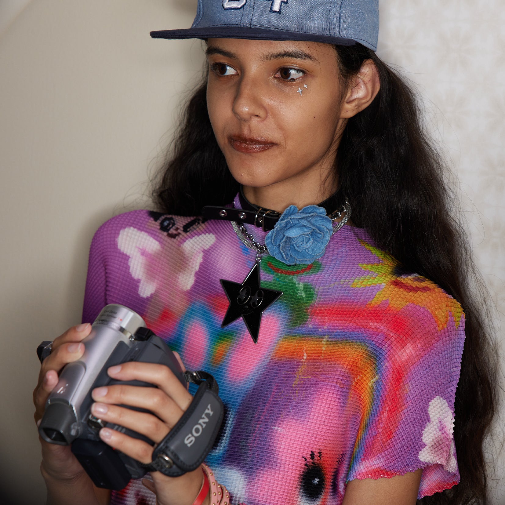 *SAMPLE* Blue bunny crinkle stretch tee - purple