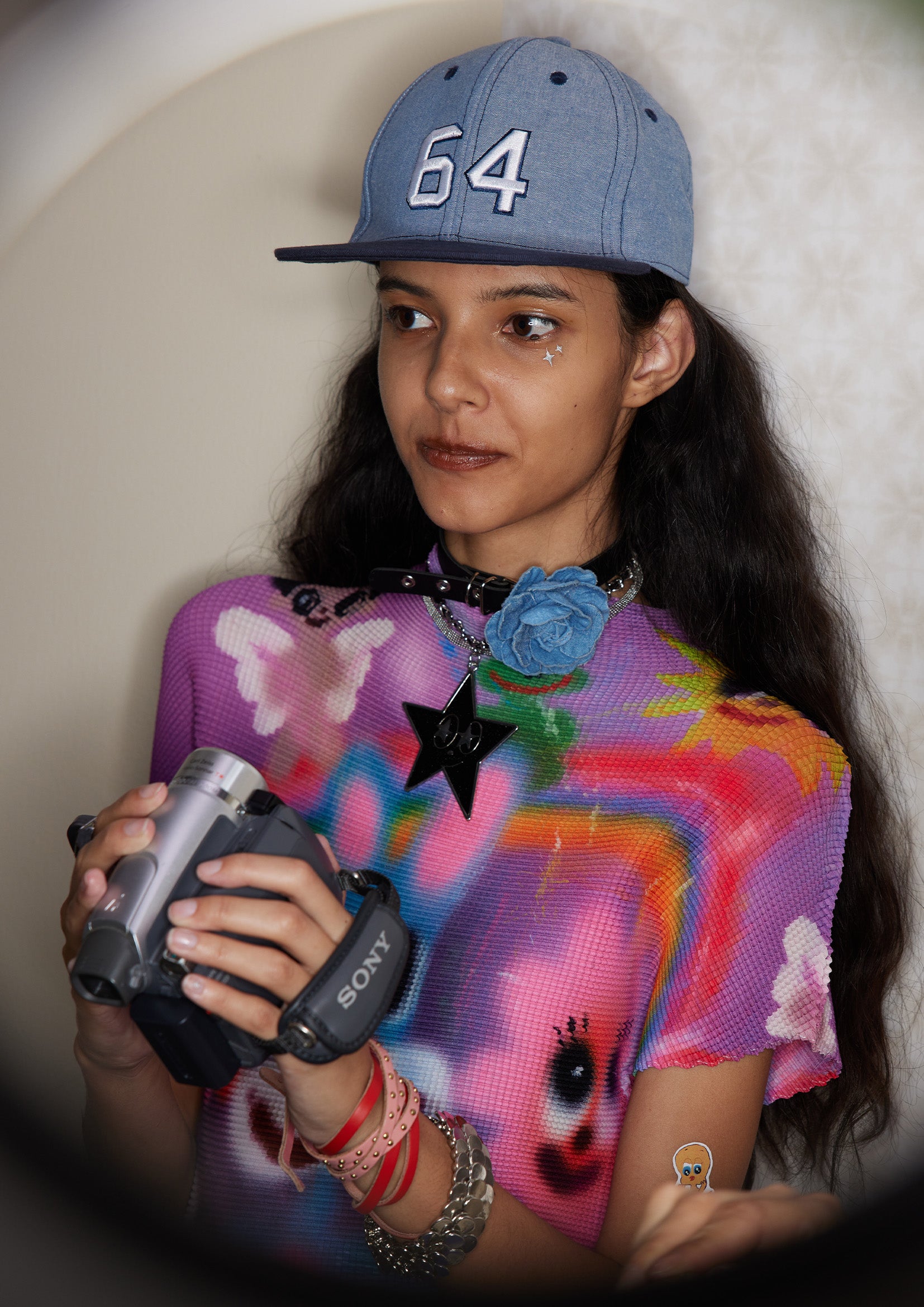 *SAMPLE* Blue bunny crinkle stretch tee - purple