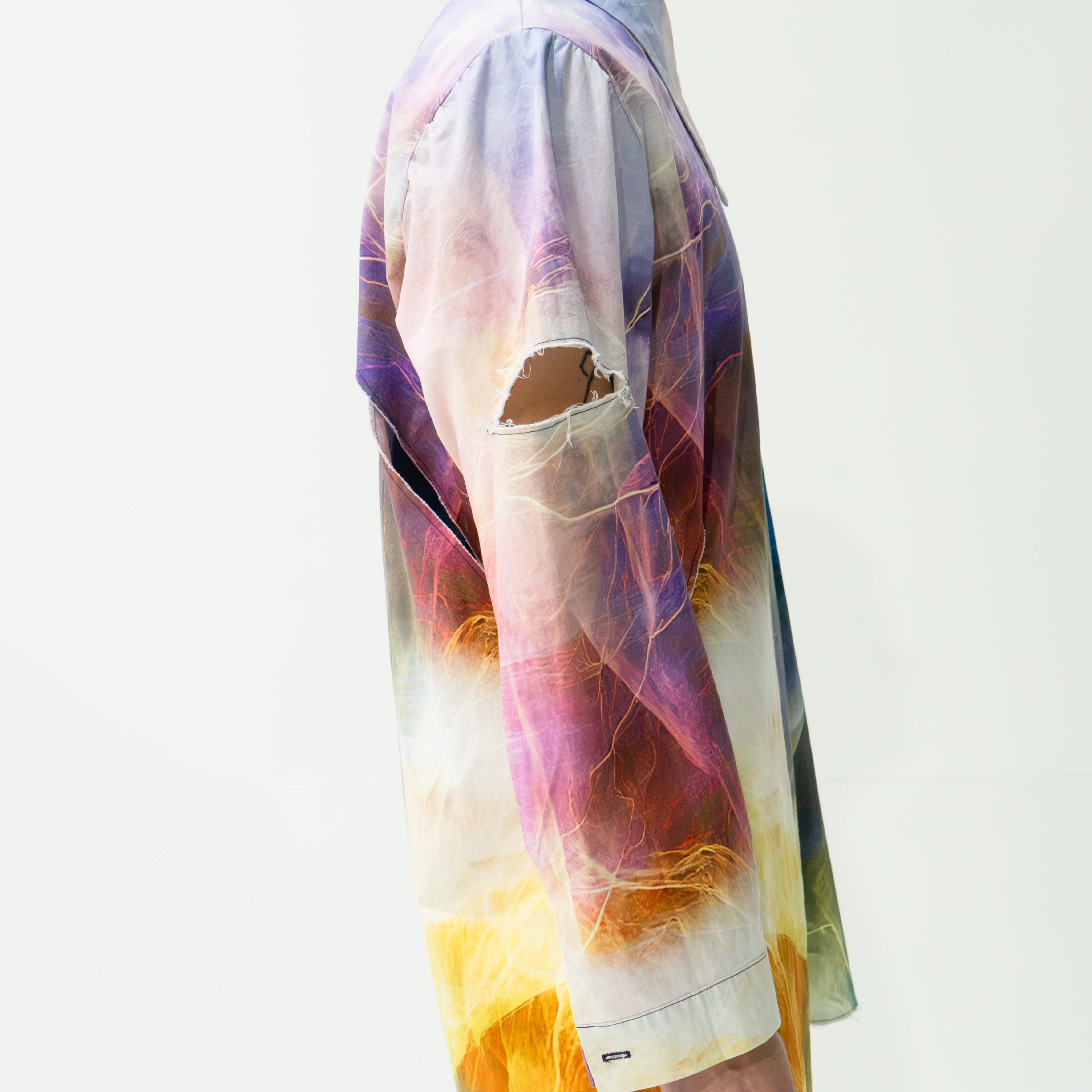 'Thunderstorm' asymmetric shirt - navy