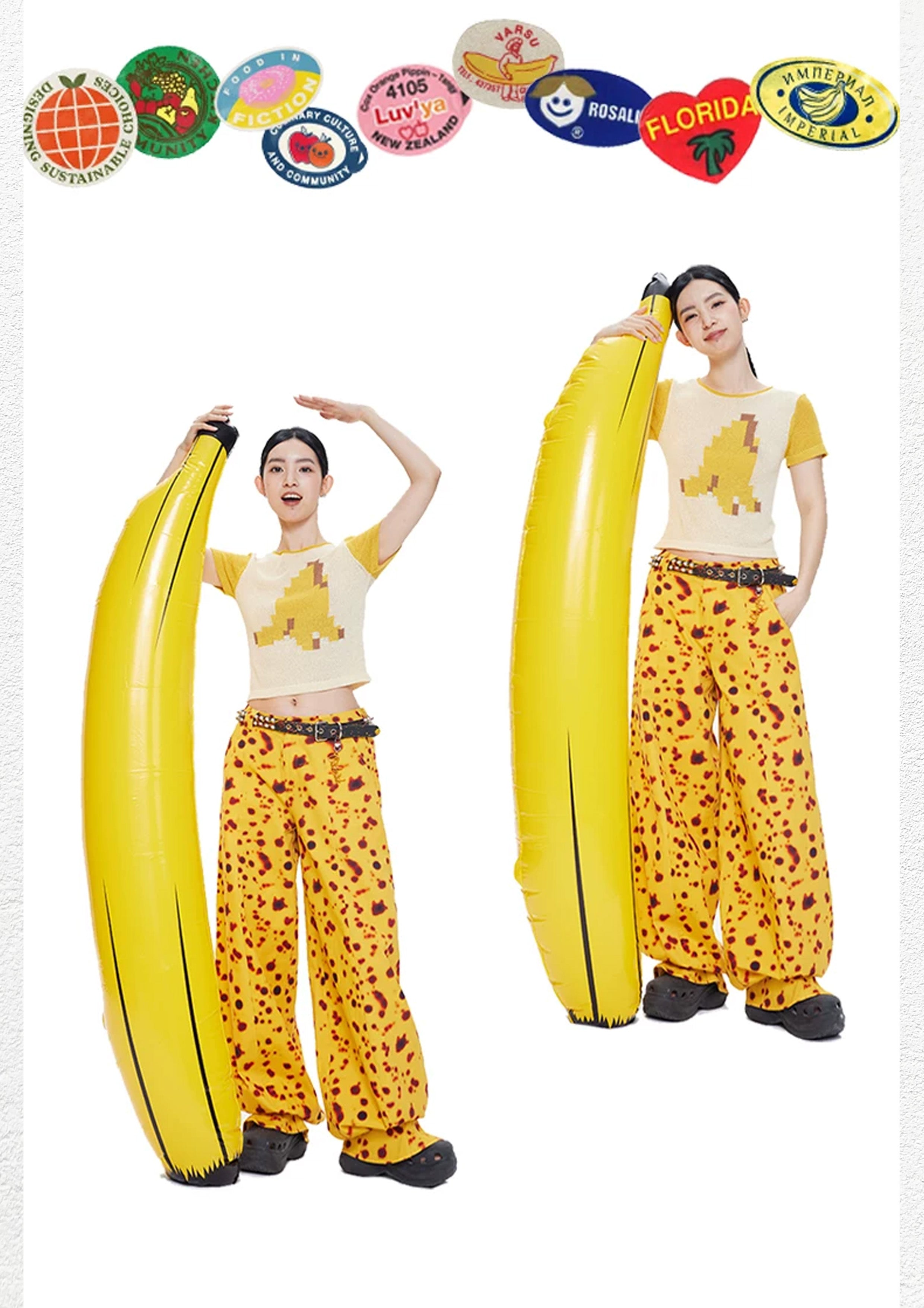 Rotten banana baggy barrel pants - yellow