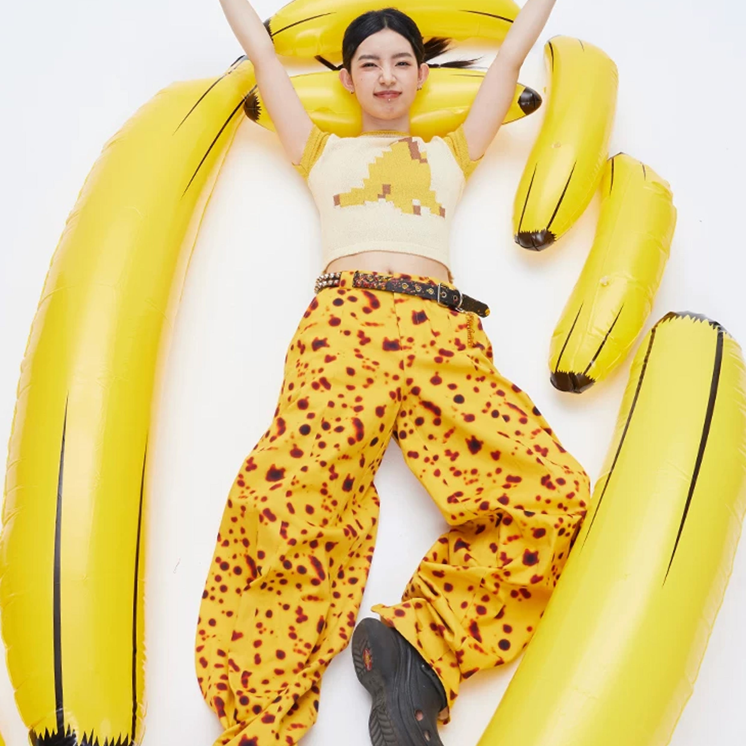 Rotten banana baggy barrel pants - yellow