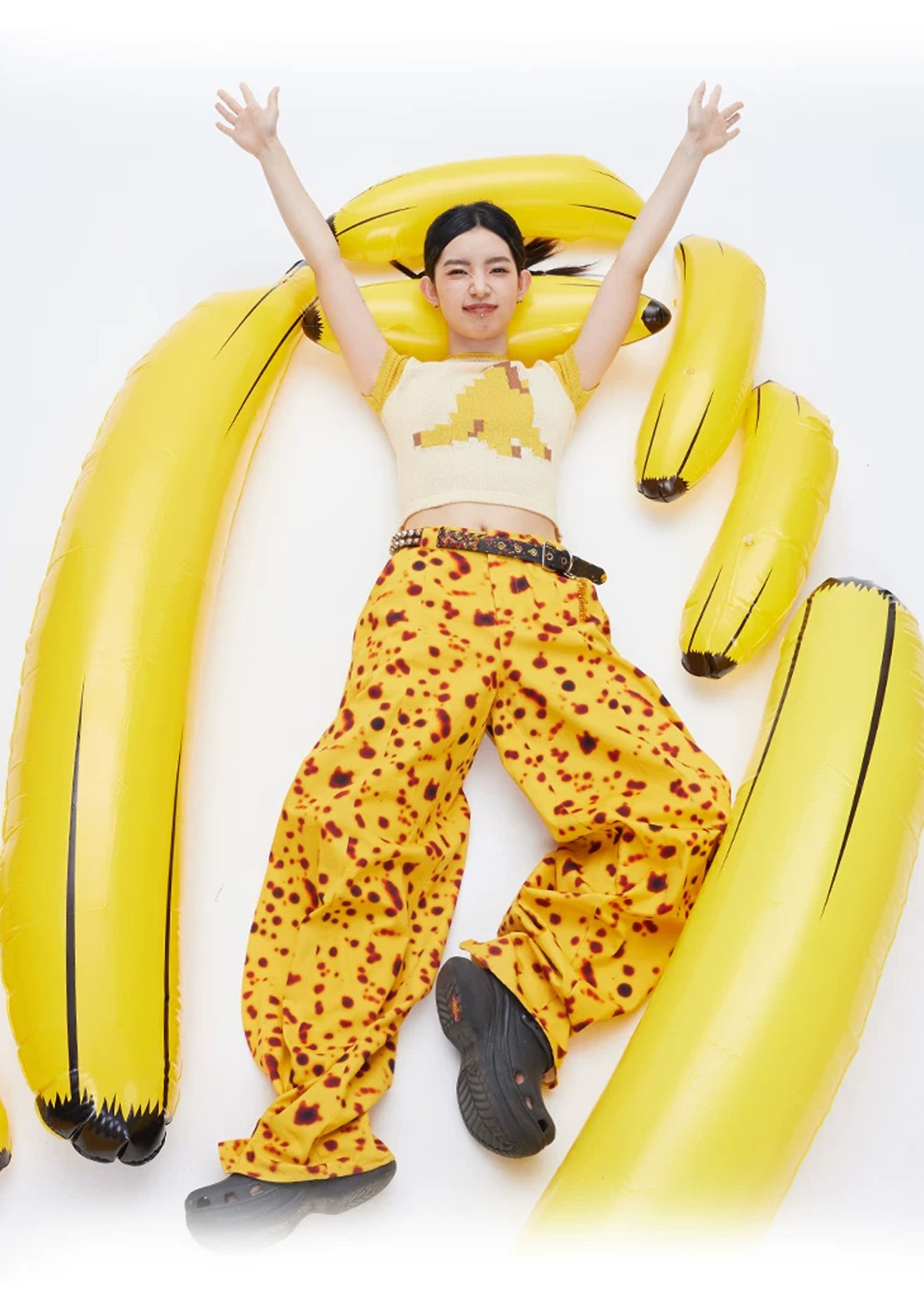 Rotten banana baggy barrel pants - yellow