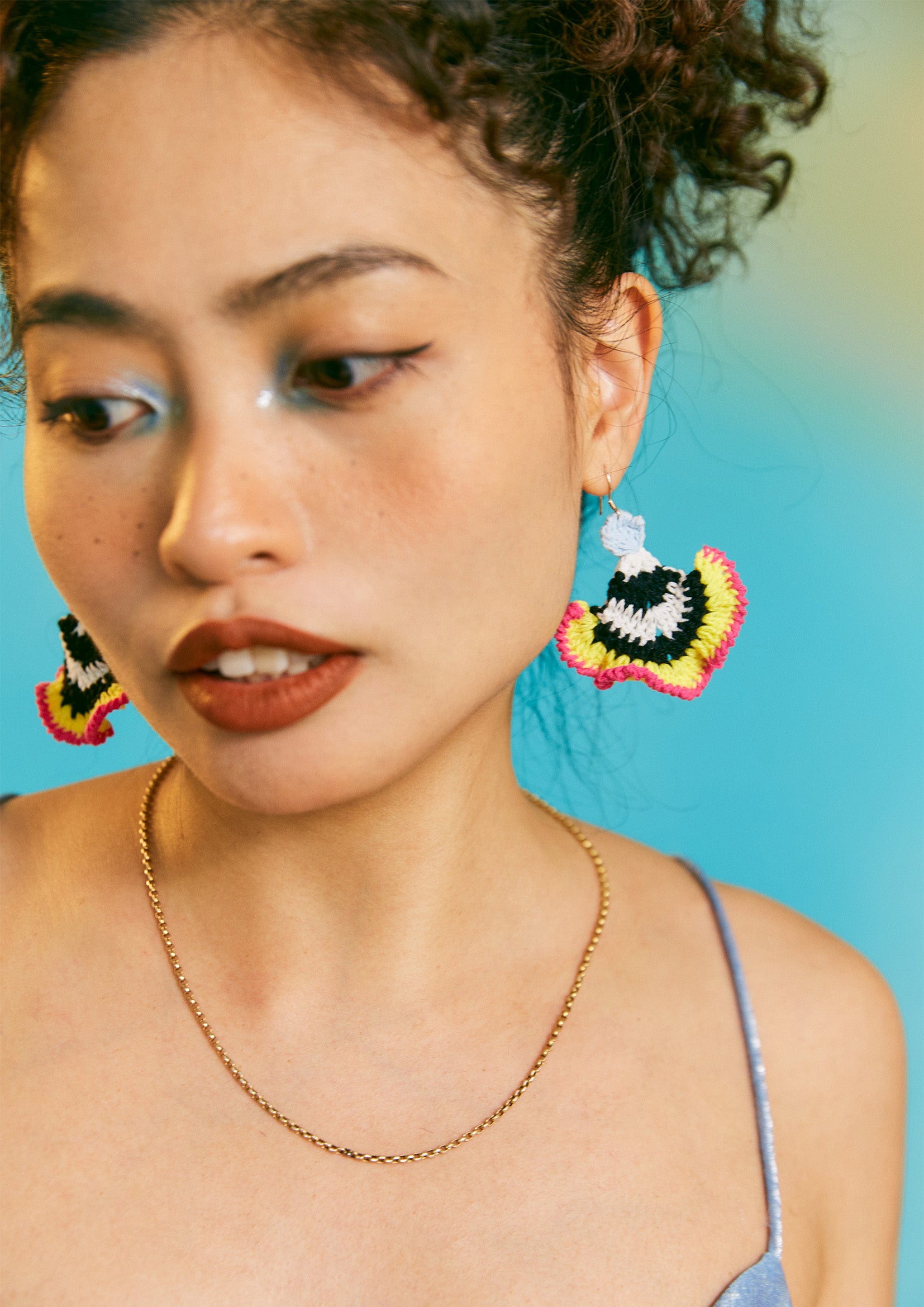 Coral reef crochet earrings - yellow