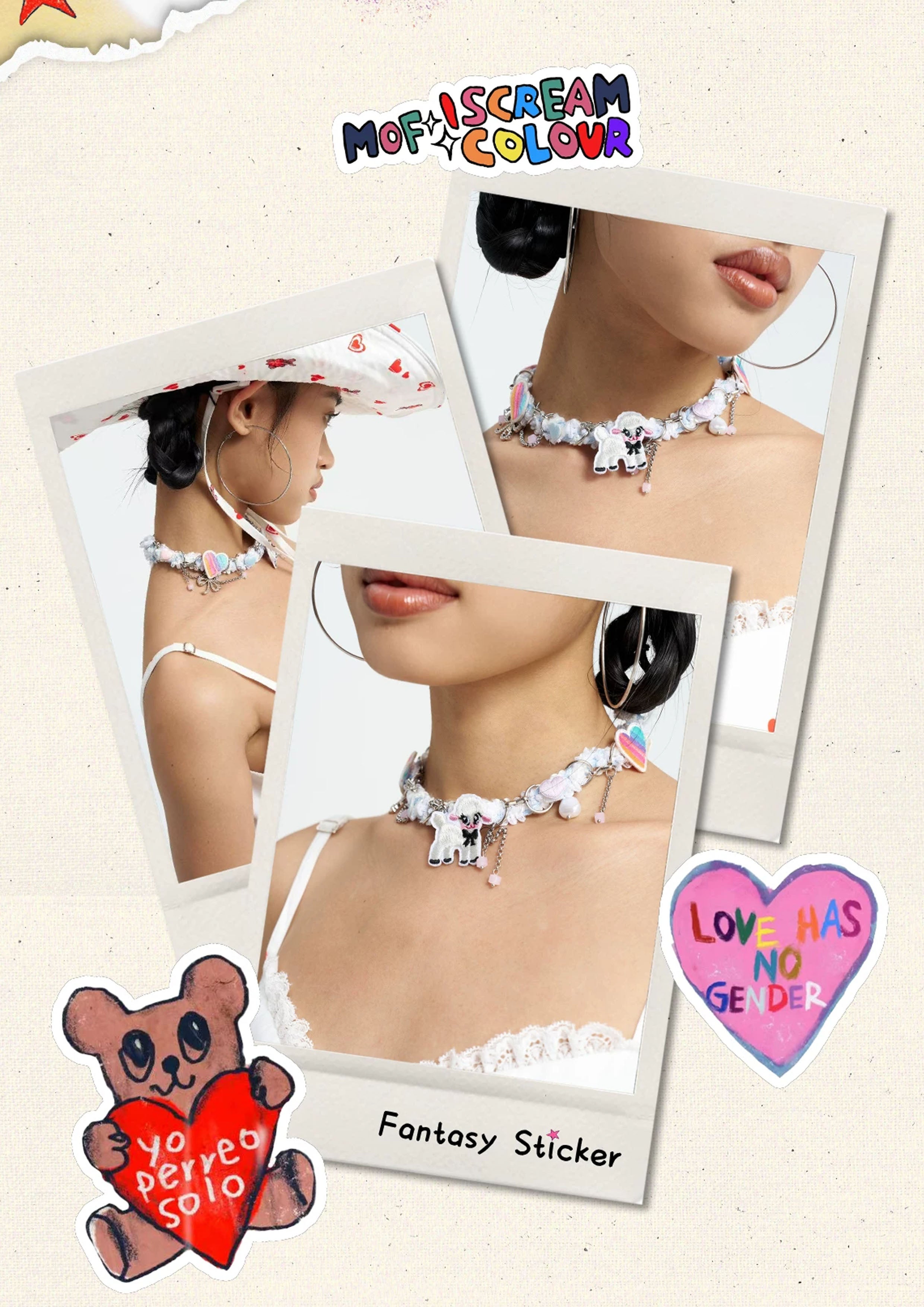 Lamb chain choker necklace