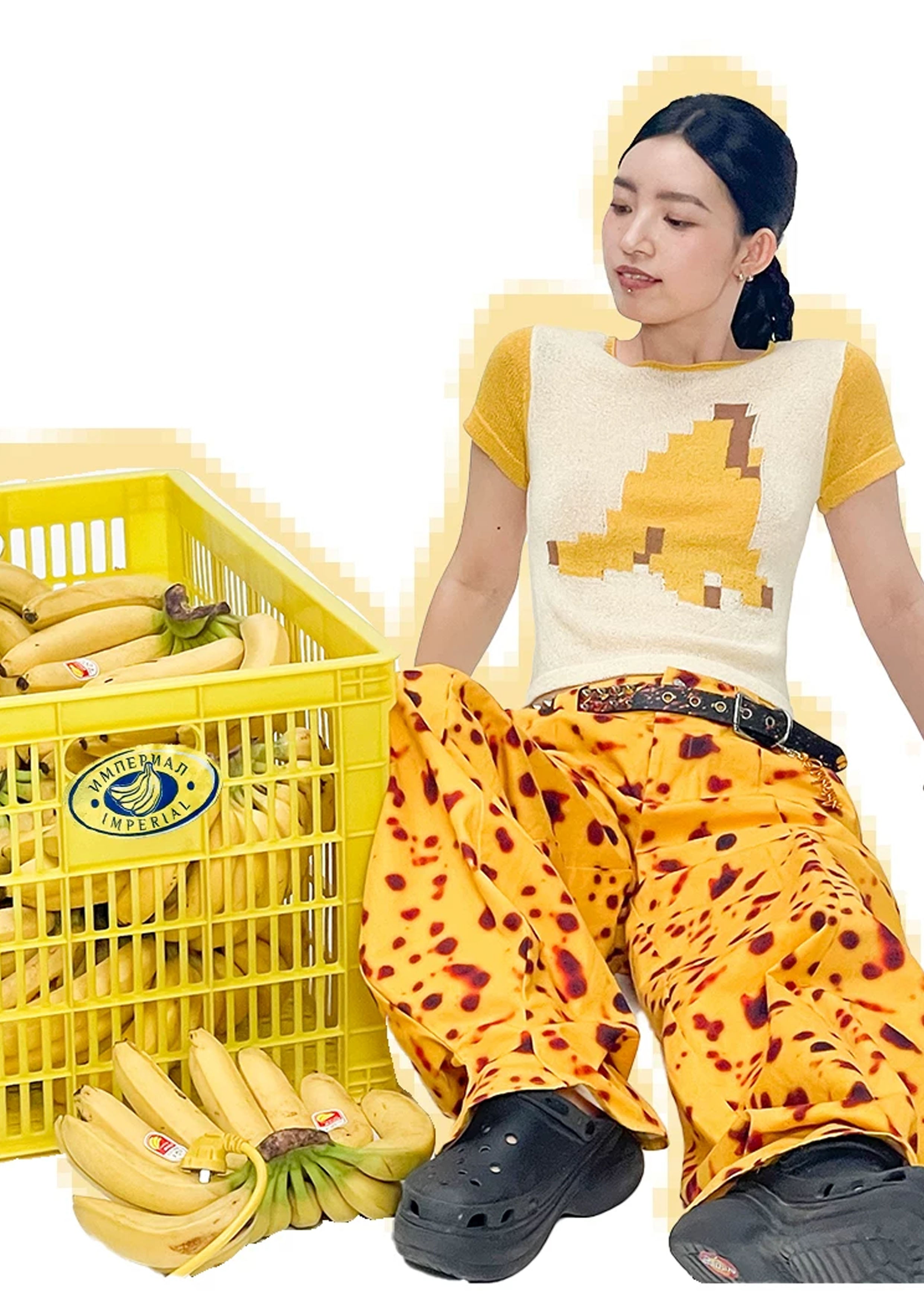 Rotten banana baggy barrel pants - yellow