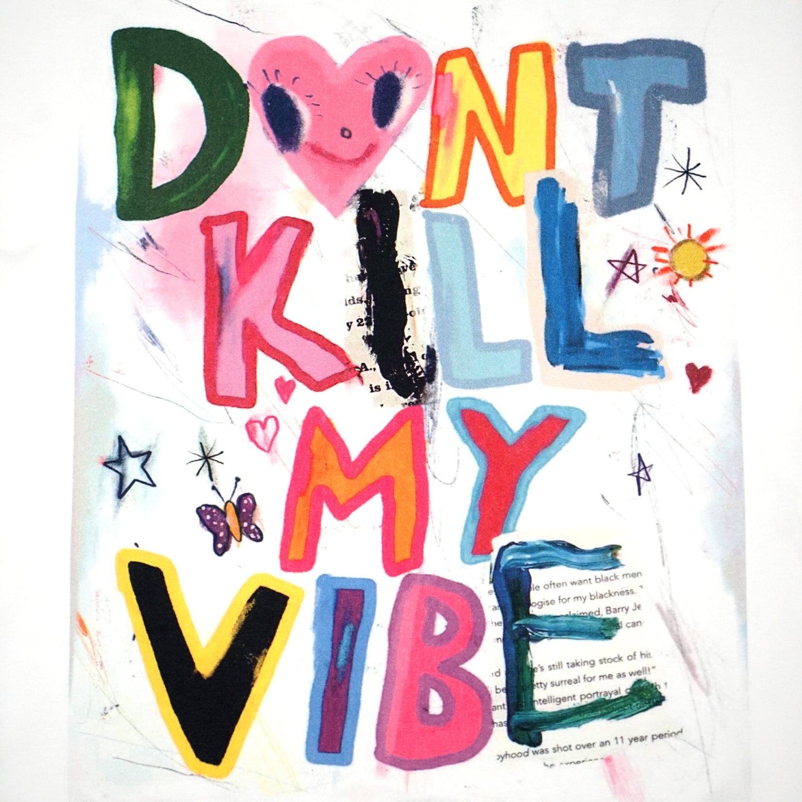 'Don't kill my vibe' unisex long sleeve tee - white