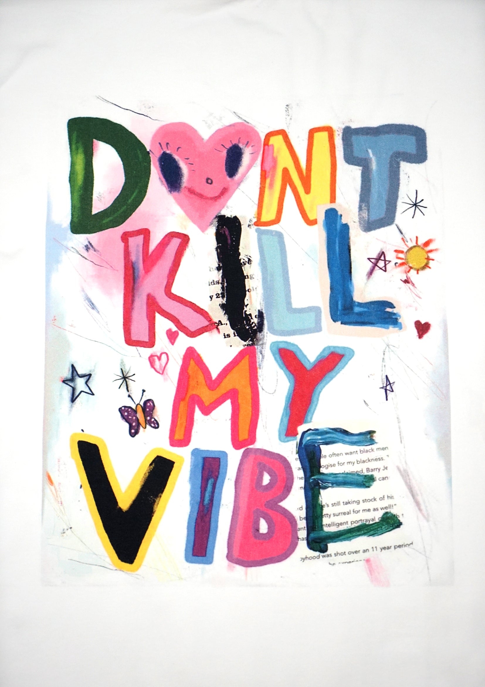 'Don't kill my vibe' unisex long sleeve tee - white