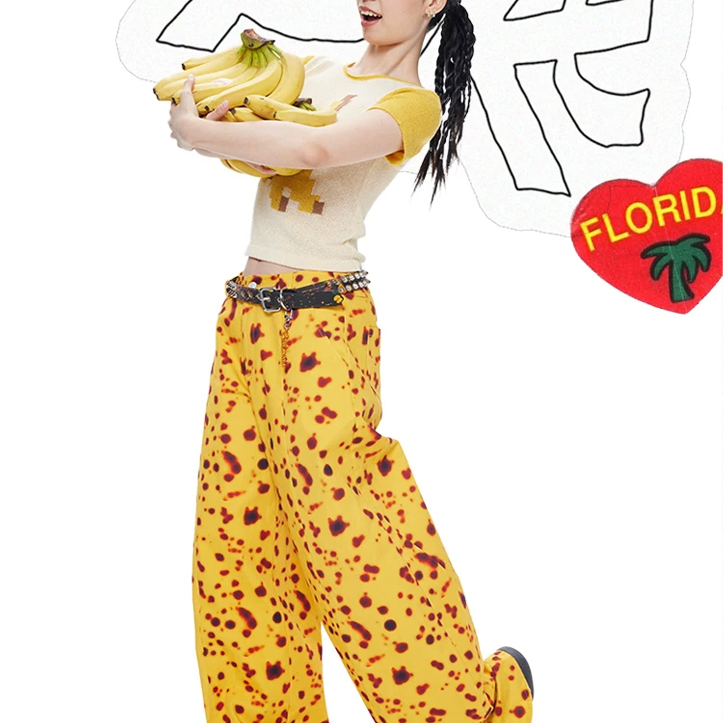 Rotten banana baggy barrel pants - yellow