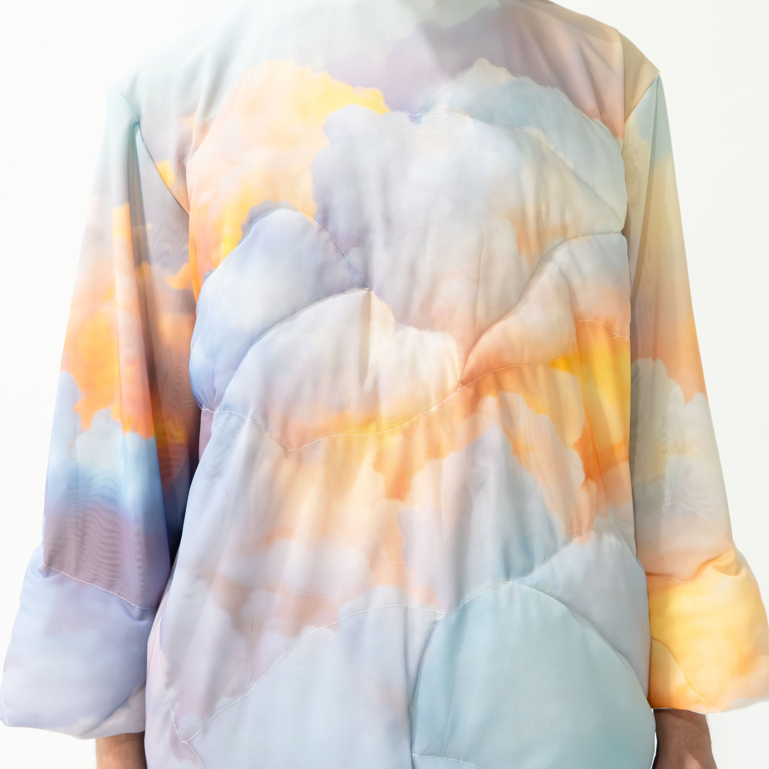 'Clouds' quilted mesh jumper - baby blue