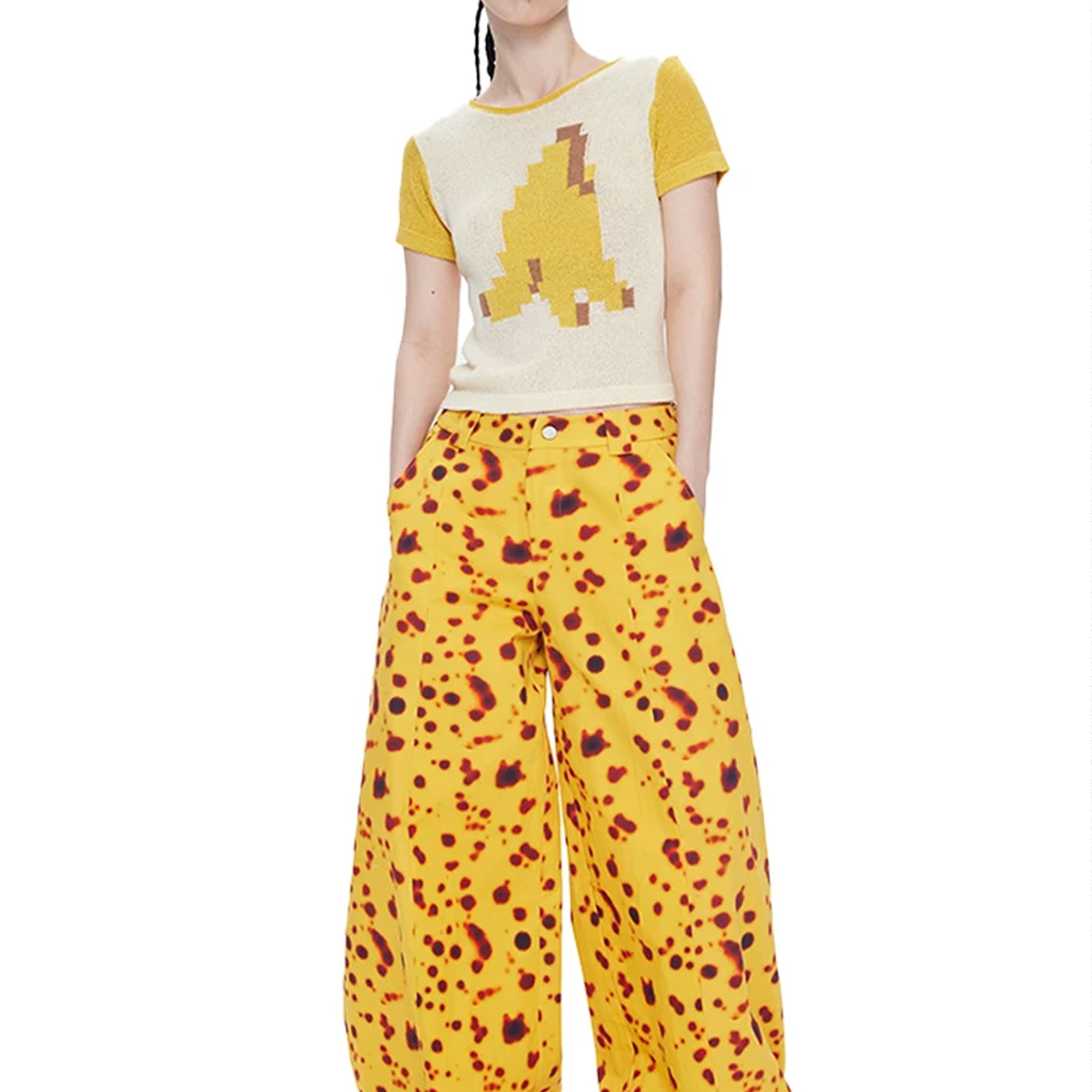 Rotten banana baggy barrel pants - yellow
