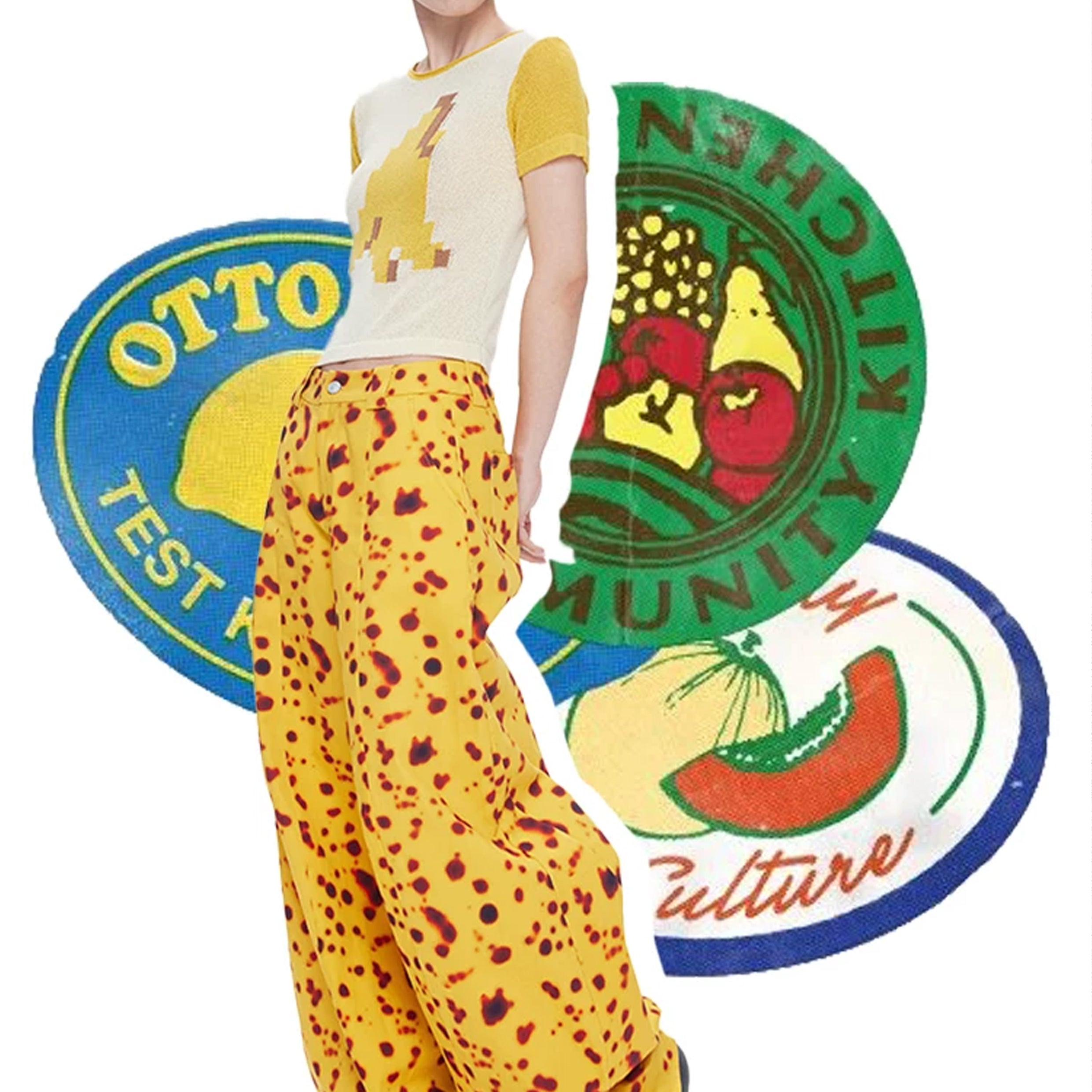 Rotten banana baggy barrel pants - yellow