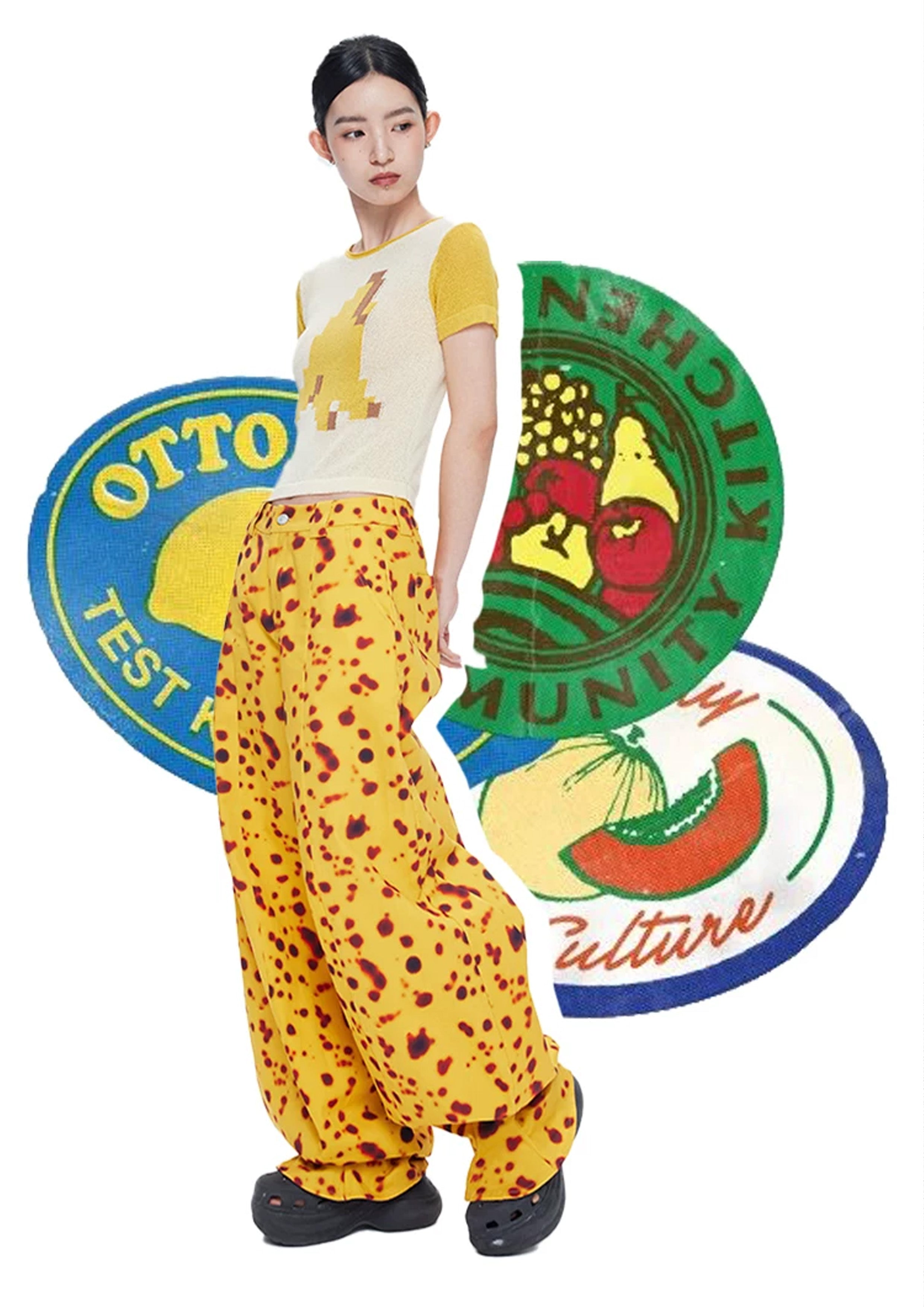 Rotten banana baggy barrel pants - yellow