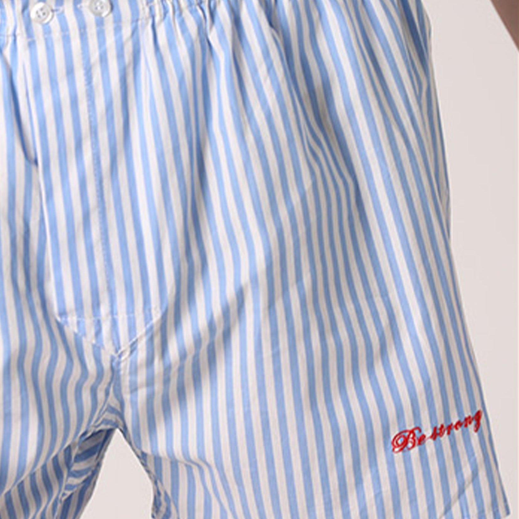 Unisex striped boxer shorts underwear in blue
