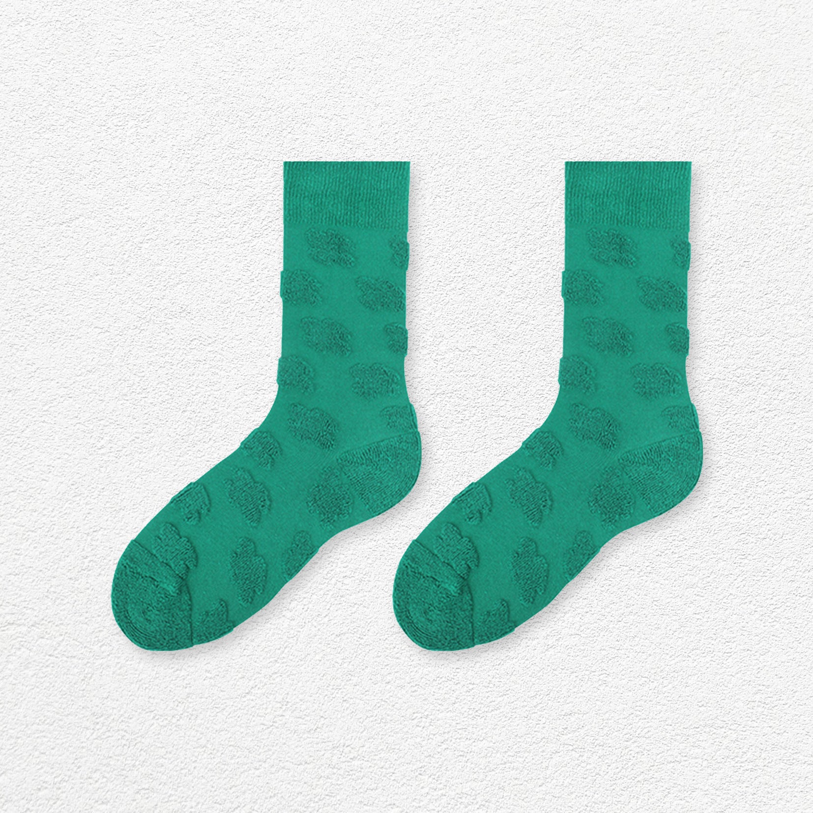 Terry jacquard mid-calf sock - sea green