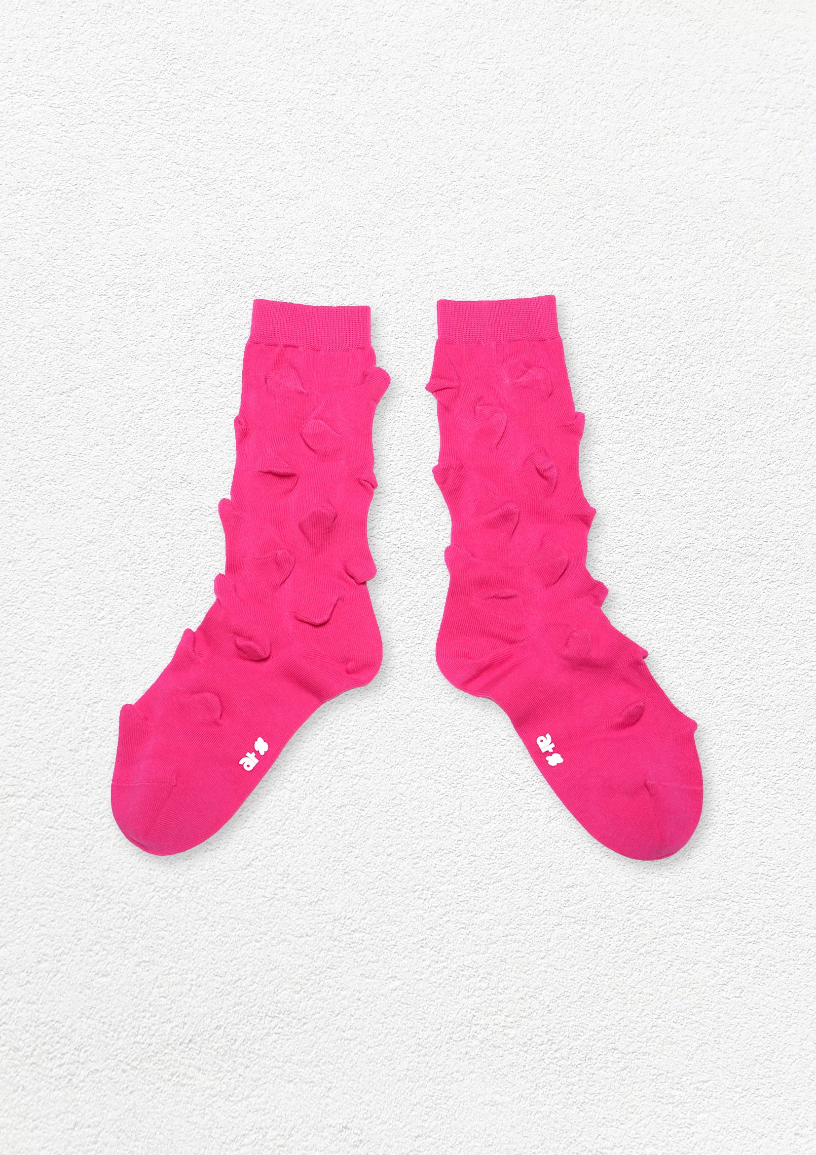 Hedgehog bumpy mid-calf sock - hot pink