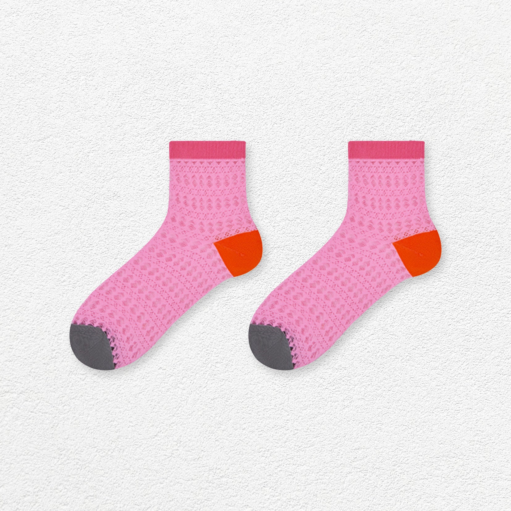 Mesh ankle sock - pink
