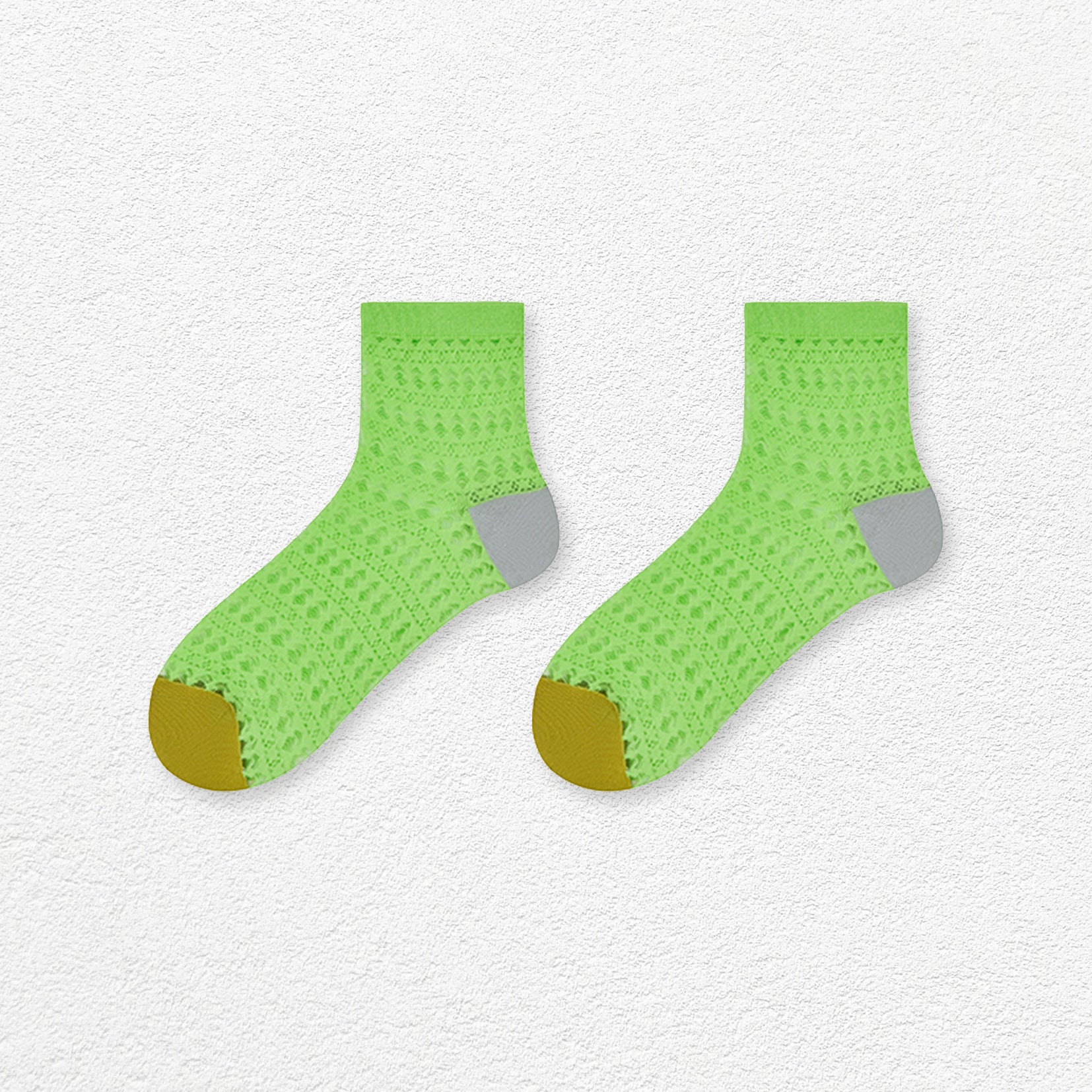 Mesh ankle sock - lime
