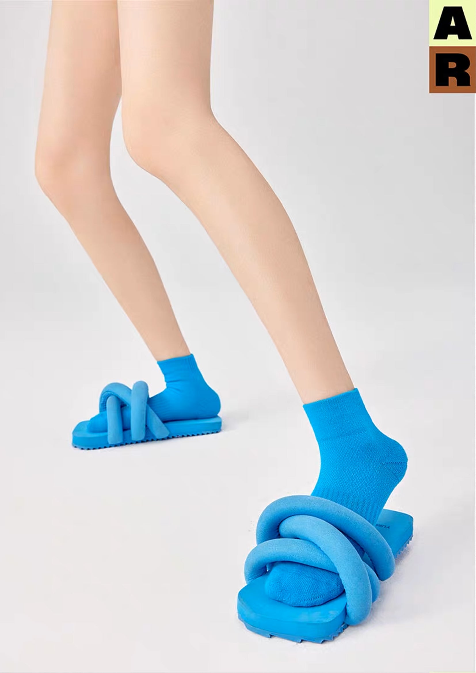 Neon ankle sock - blue