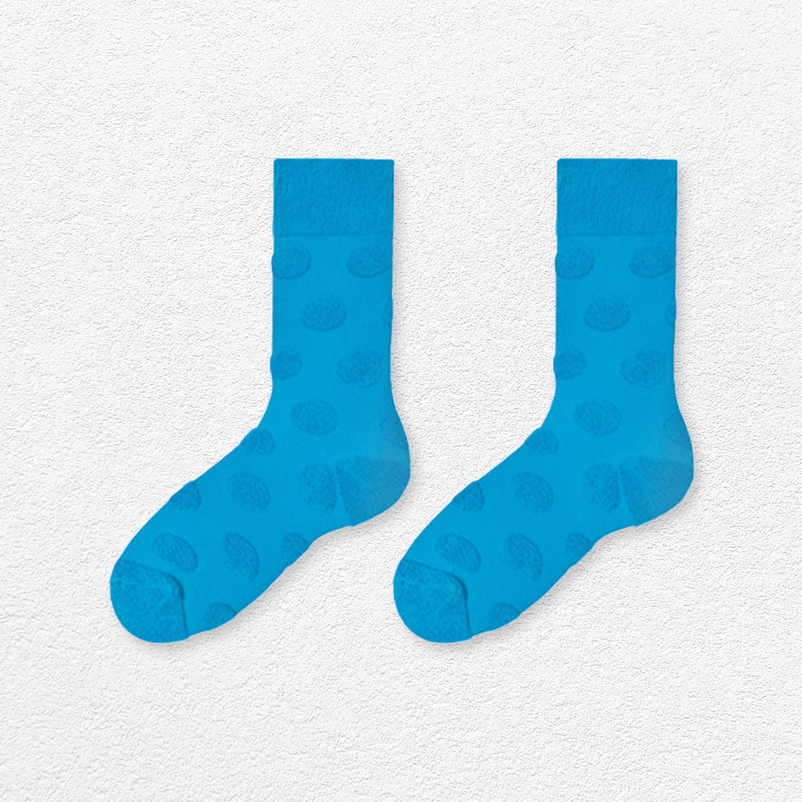 Terry jacquard mid-calf sock - sky blue