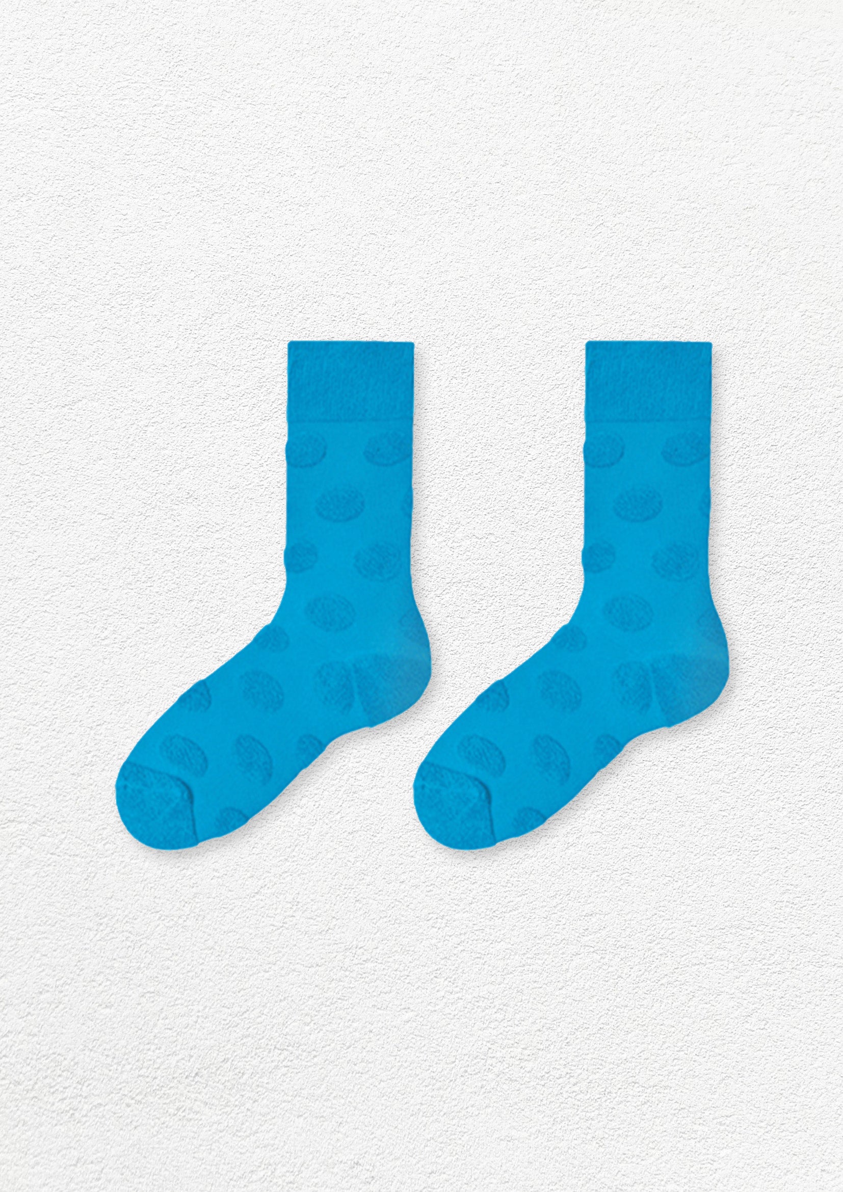 Terry jacquard mid-calf sock - sky blue