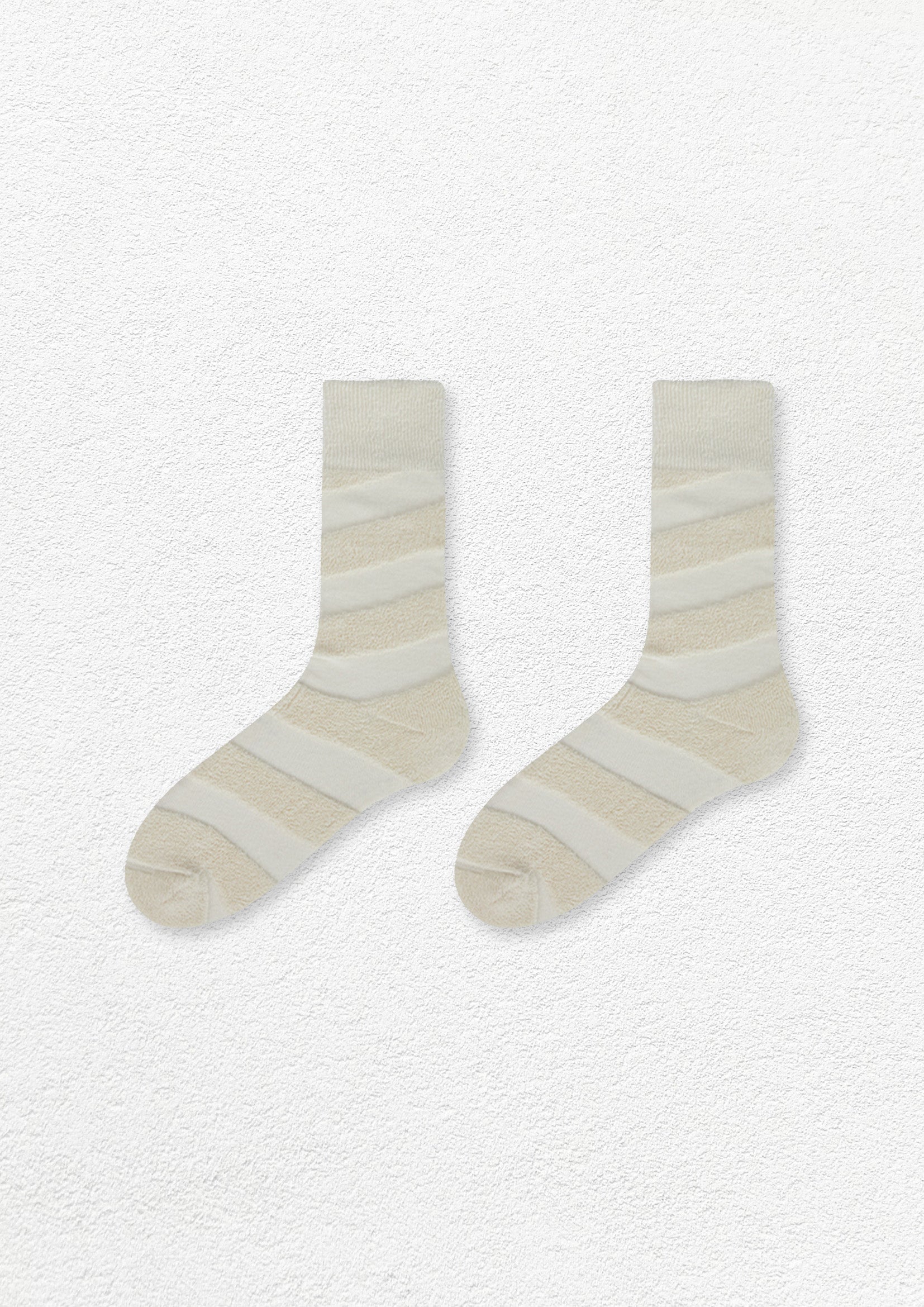 Terry jacquard mid-calf sock - cloud white