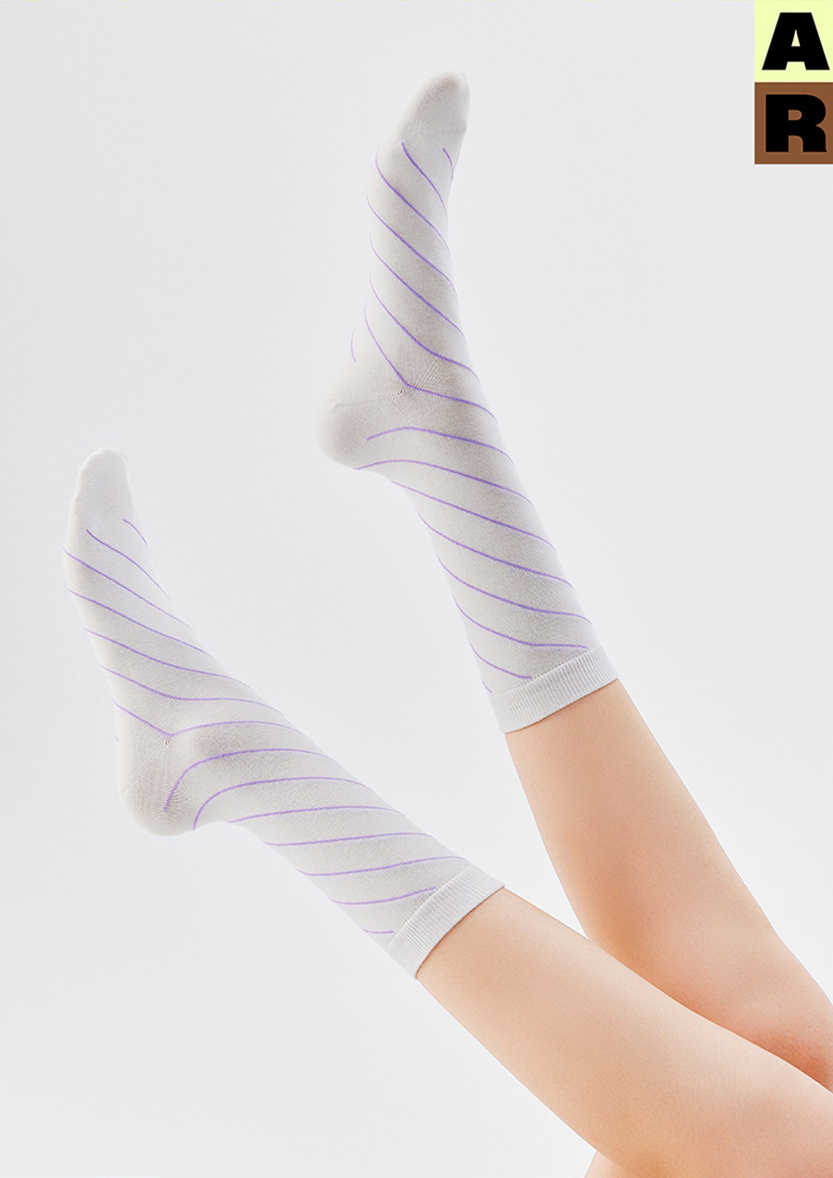 Grid mid-calf sock - purple