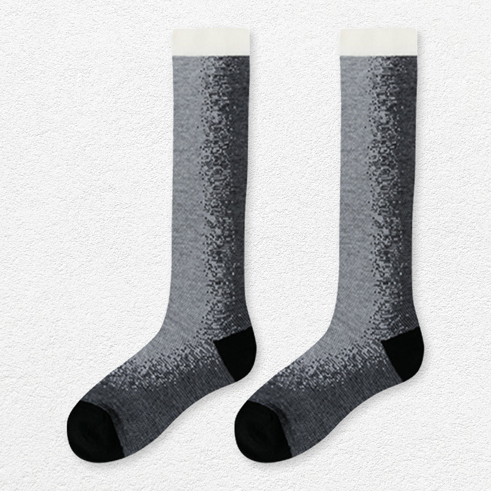 Light Particles over-the-calf sock - black & white