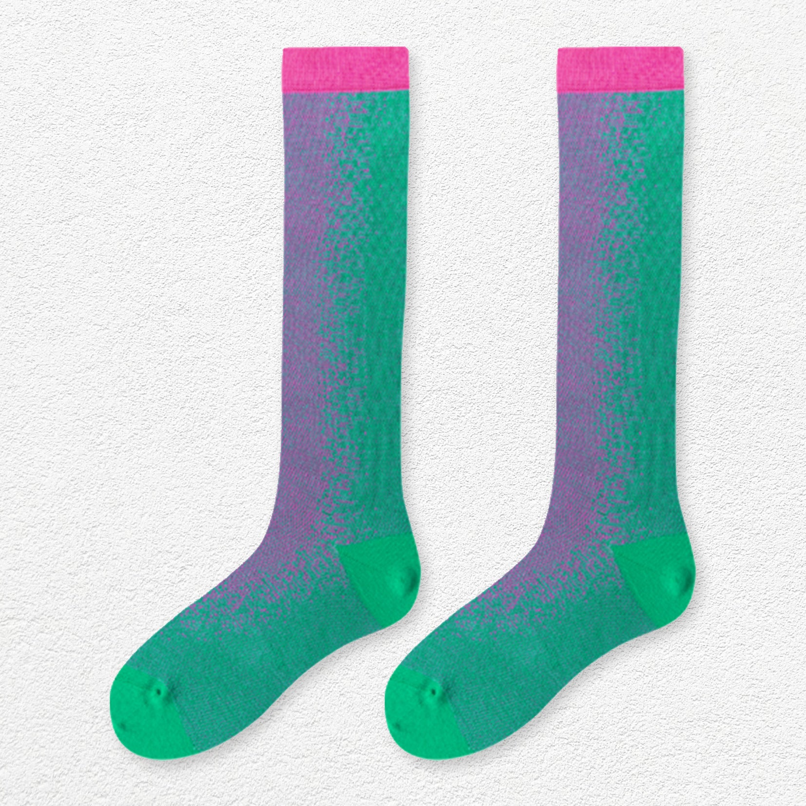 Light Particles over-the-calf sock - pink & green