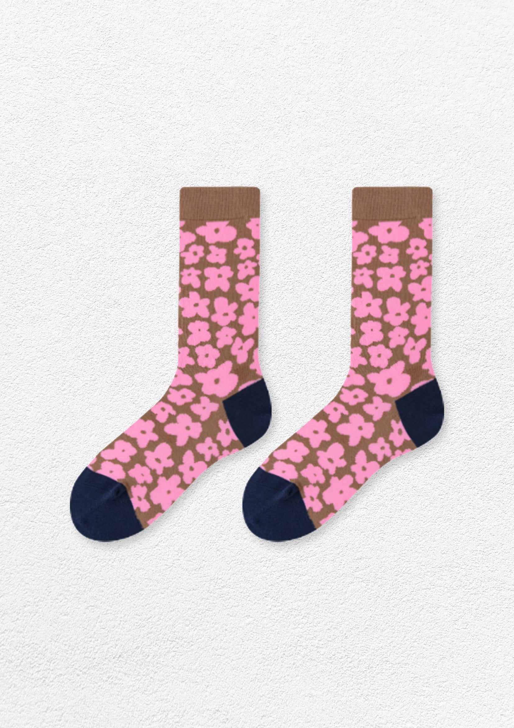 Purslane flower mid-calf sock - pink