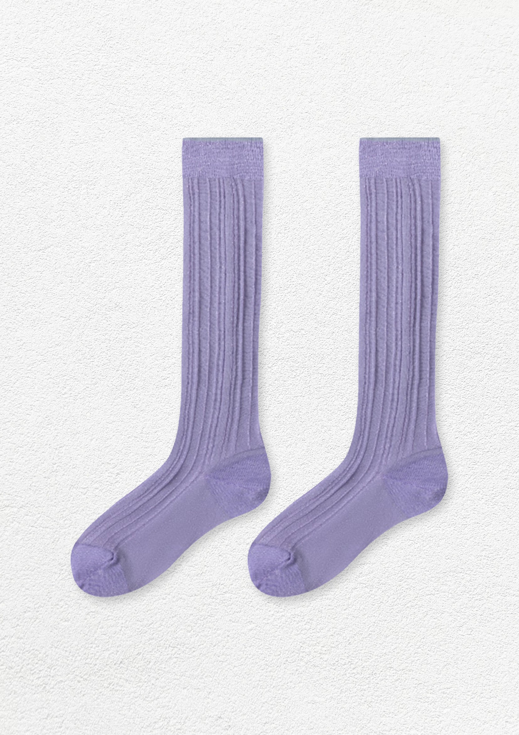 Glitter sheer over-the-calf sock - lavender