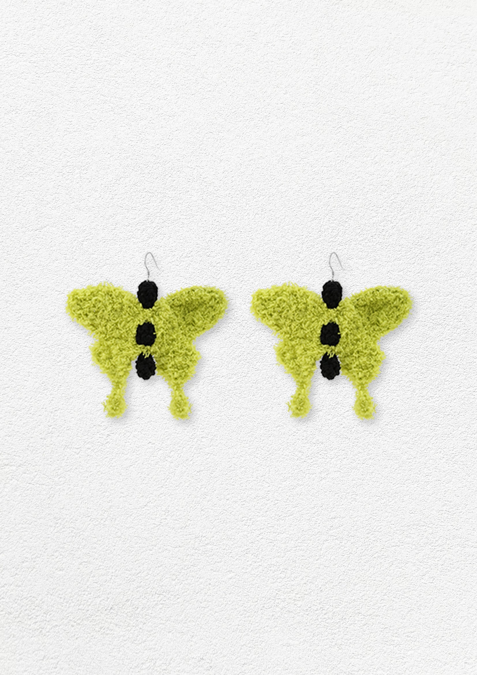 Butterfly crochet earrings - lime