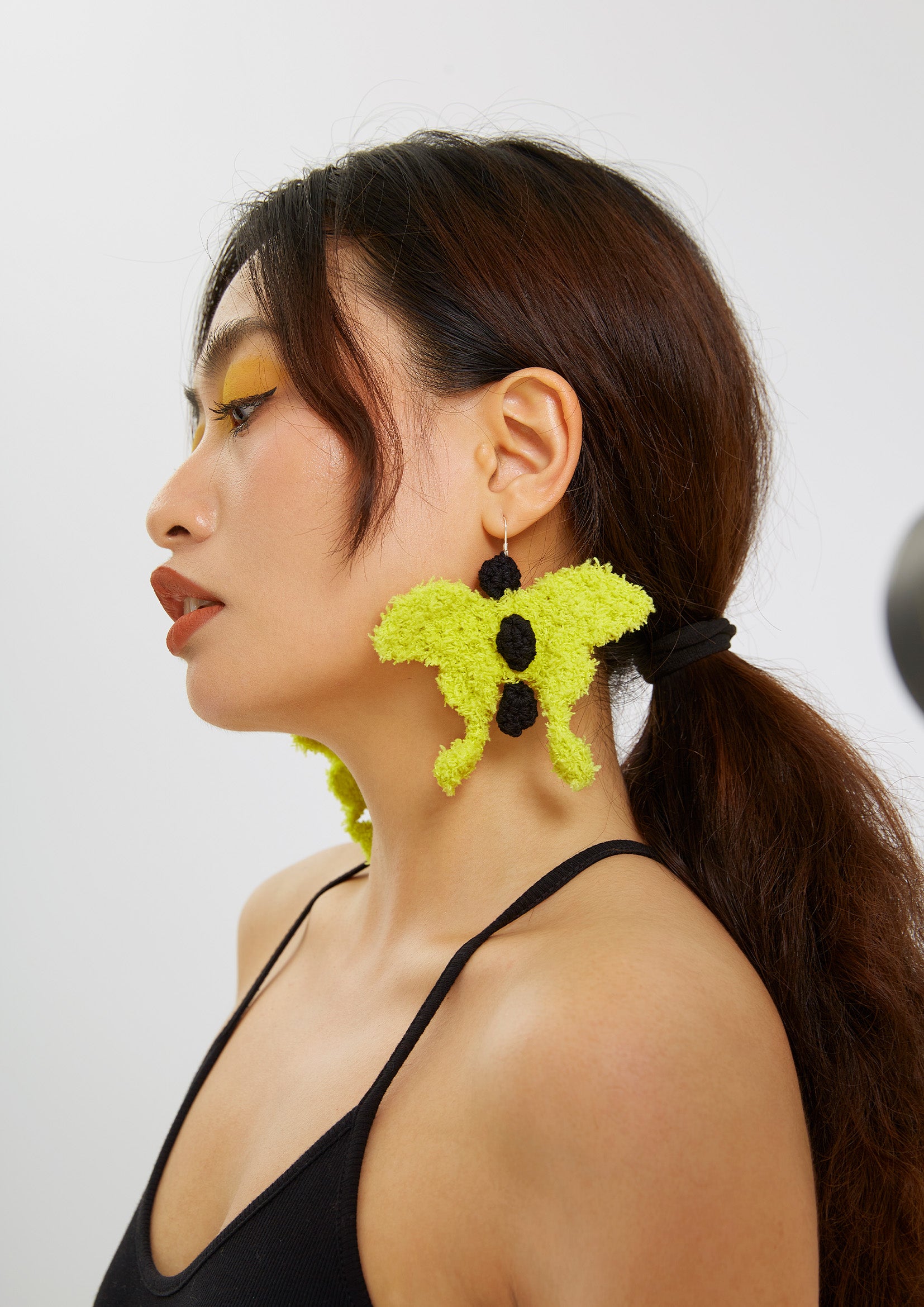 Butterfly crochet earrings - lime