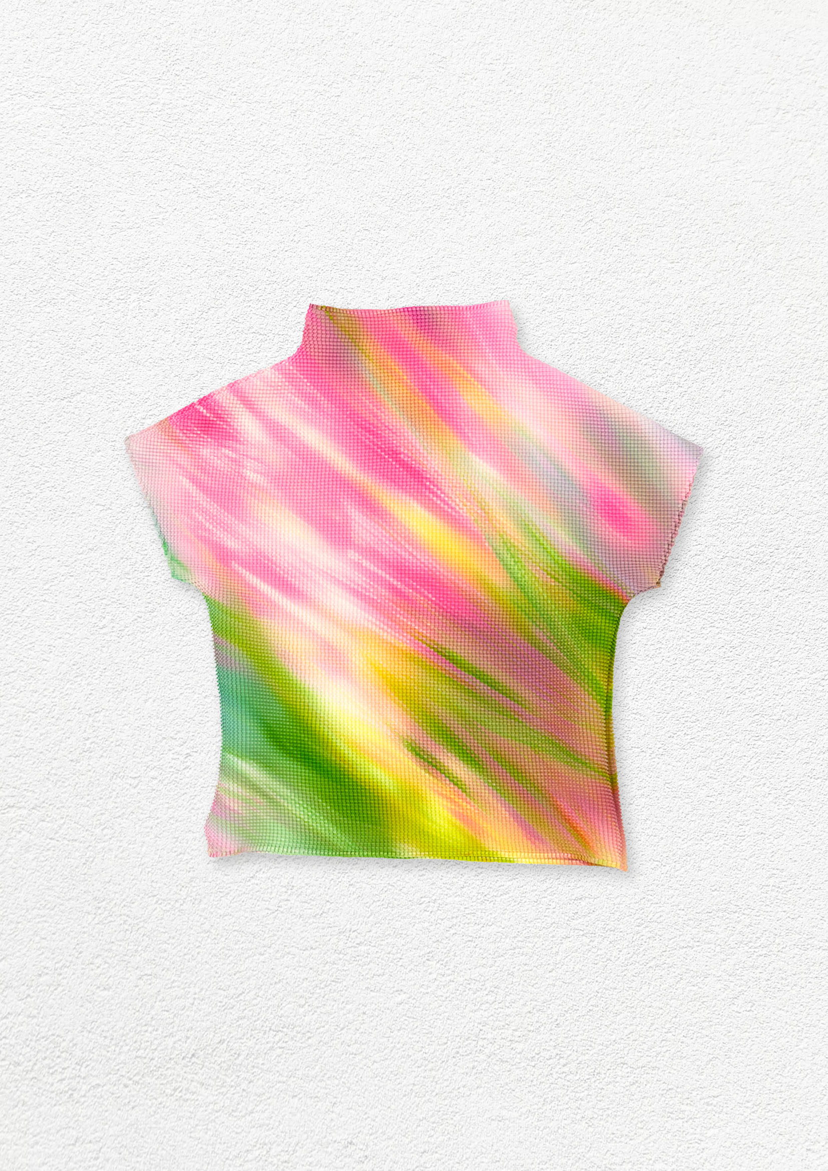 'Breeze' crinkle stretch crop tee - pink