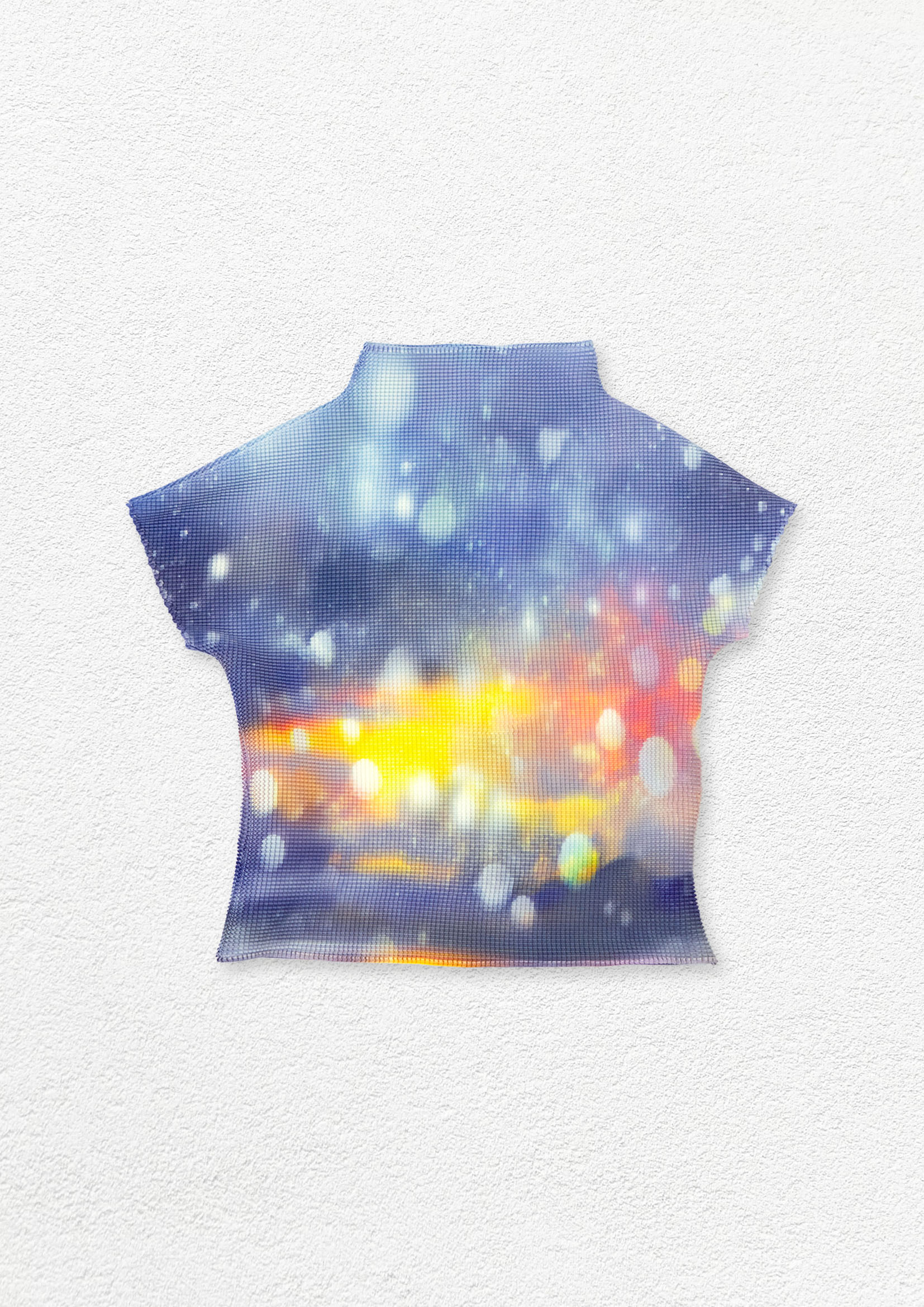 'Snow' crinkle stretch crop tee - purple