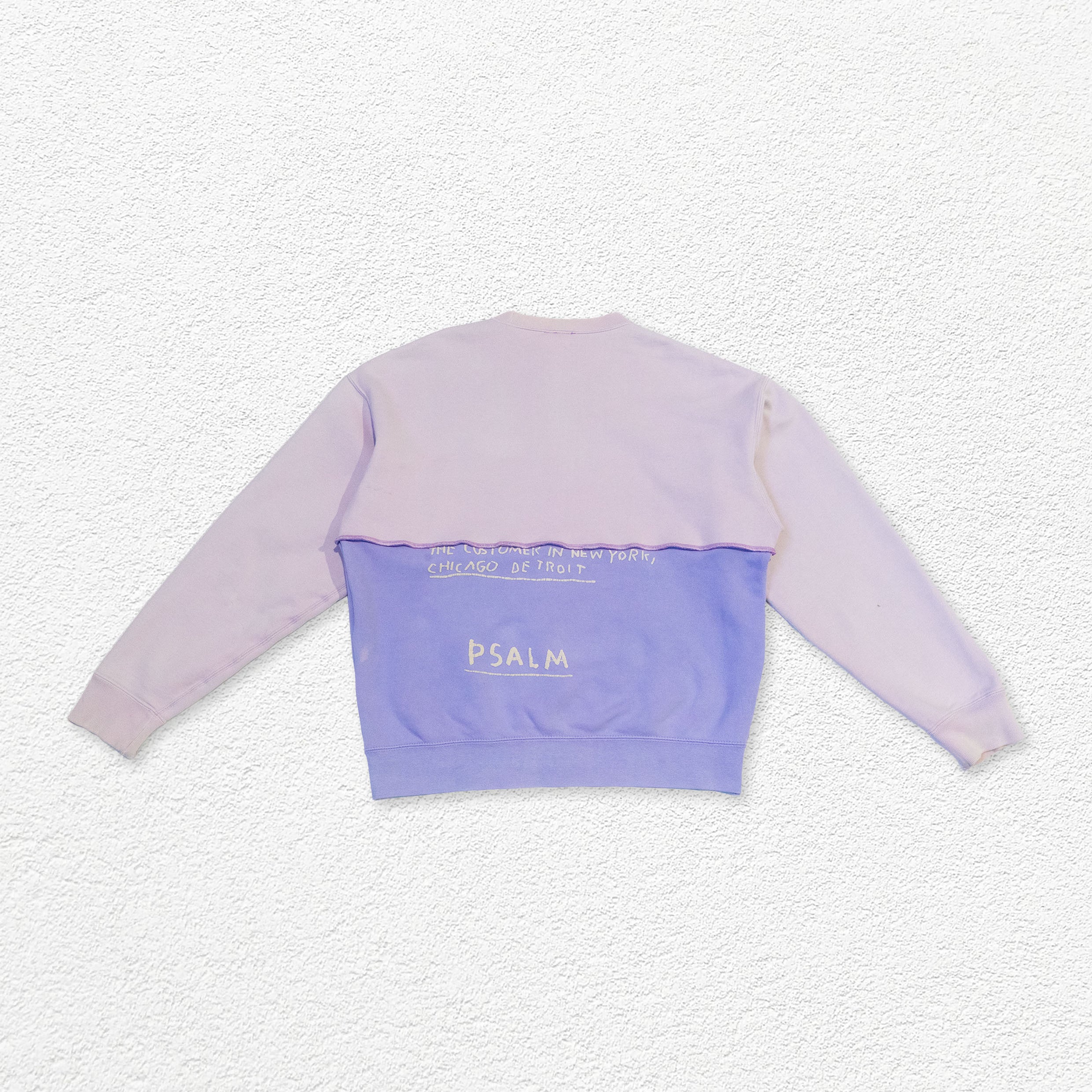 Reimagined upcycled jumper - pale pink & lavender