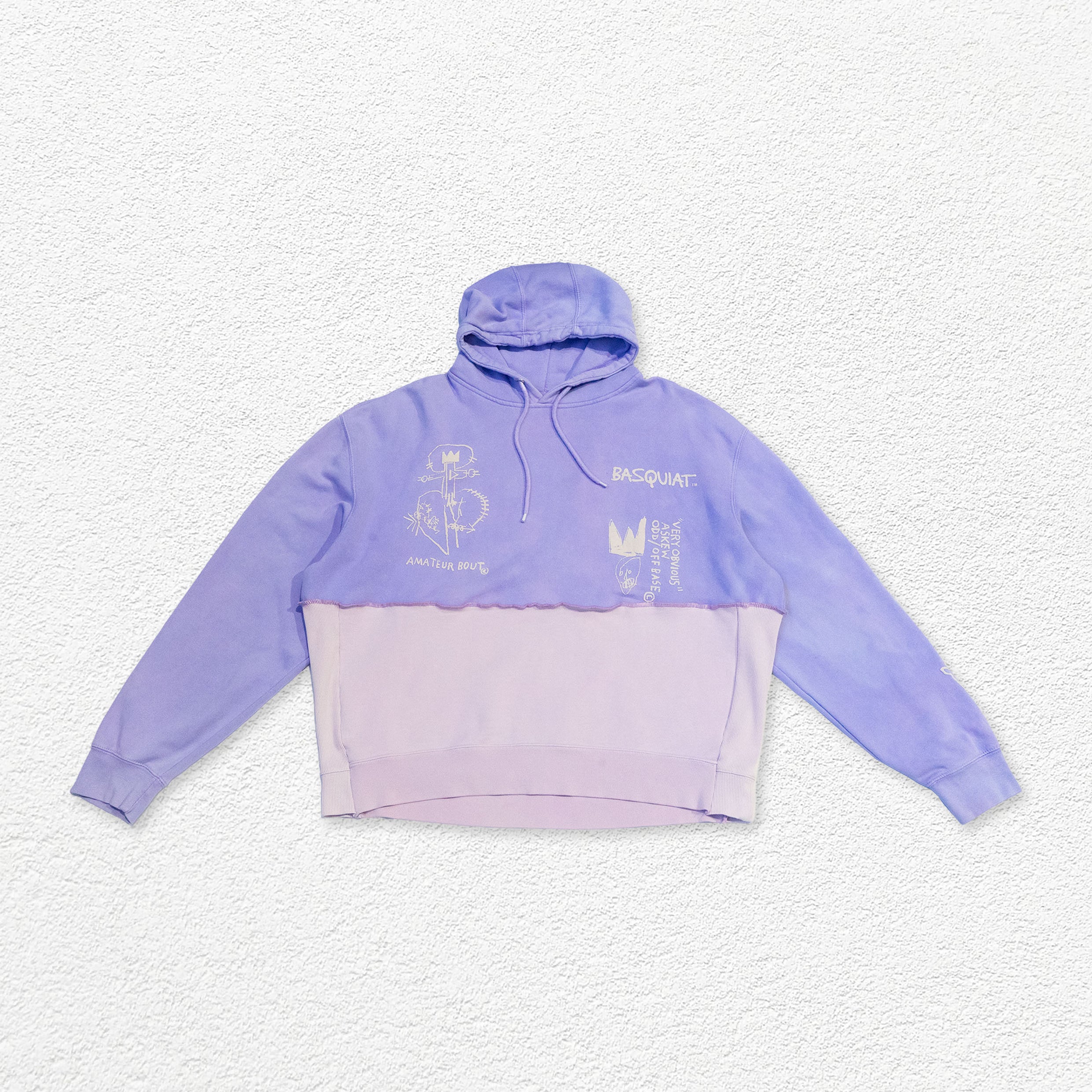 Reimagined upcycled hoodie - lavender & pale pink