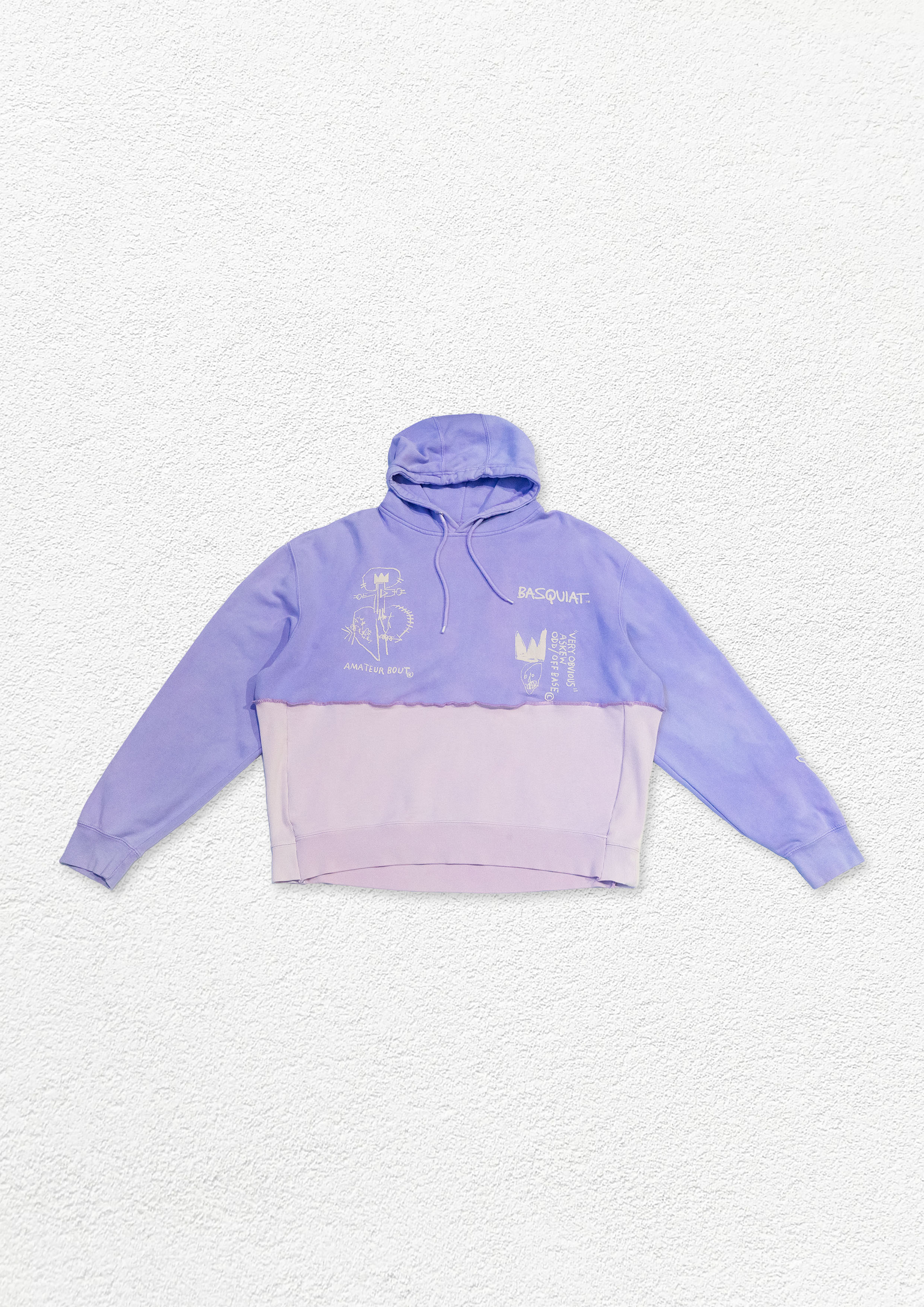Reimagined upcycled hoodie - lavender & pale pink