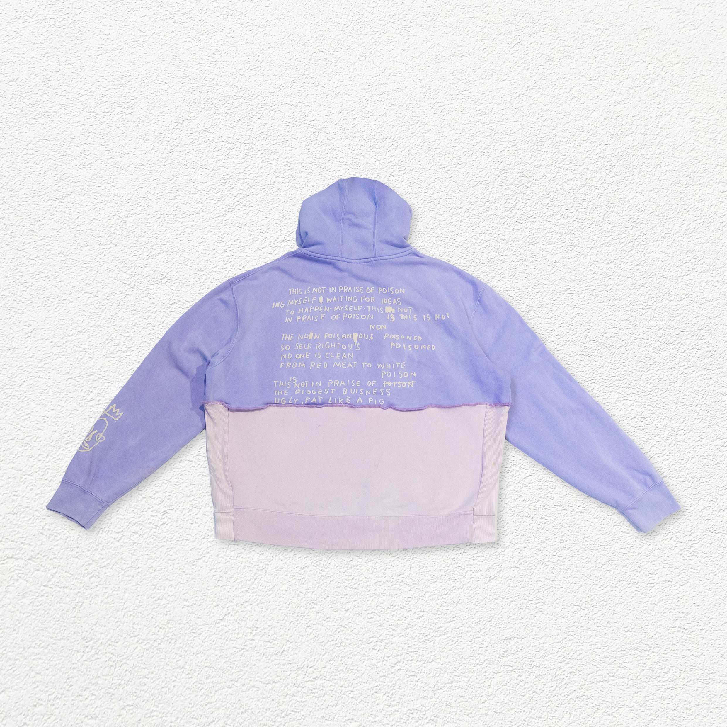 Reimagined upcycled hoodie - lavender & pale pink