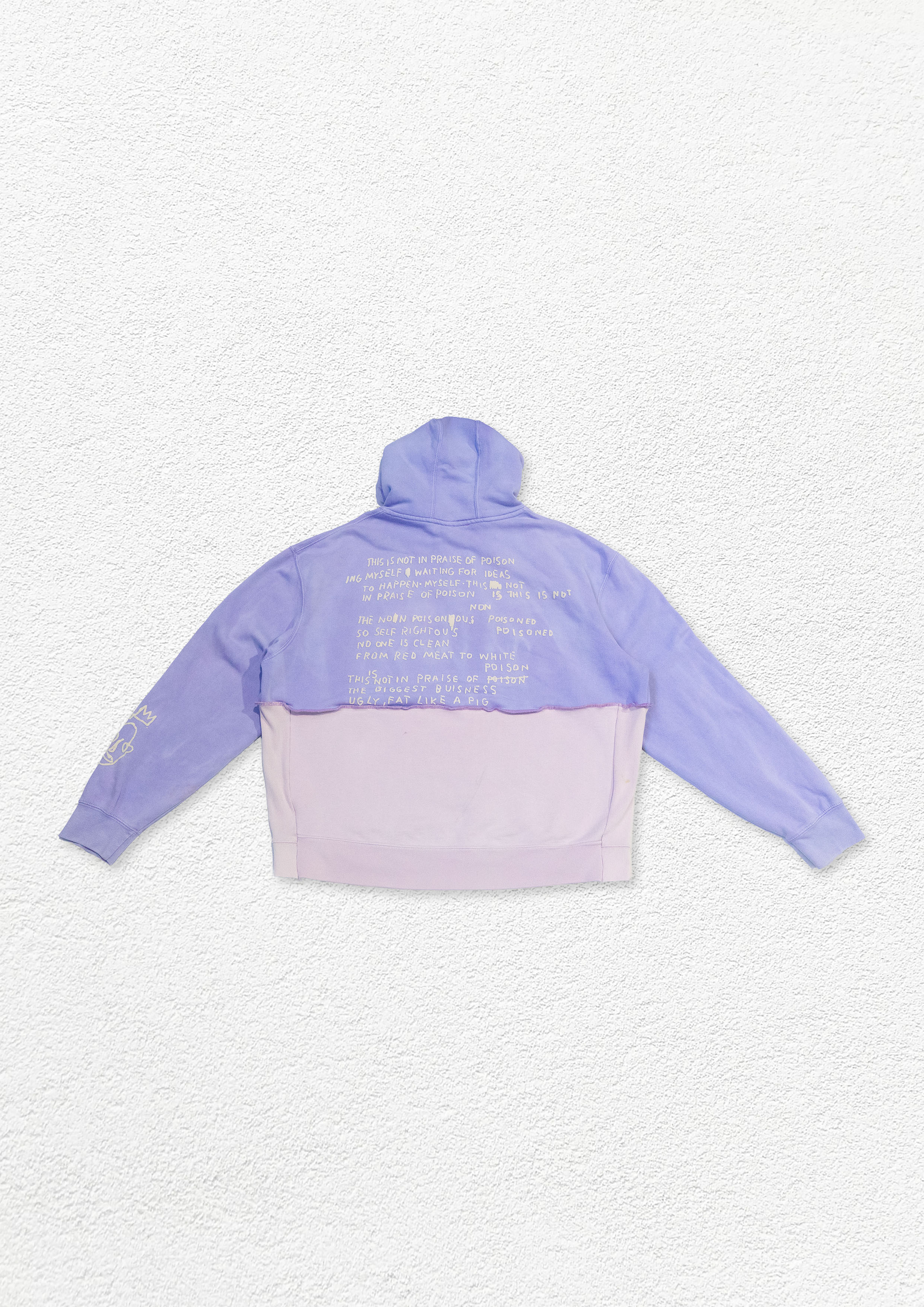 Reimagined upcycled hoodie - lavender & pale pink