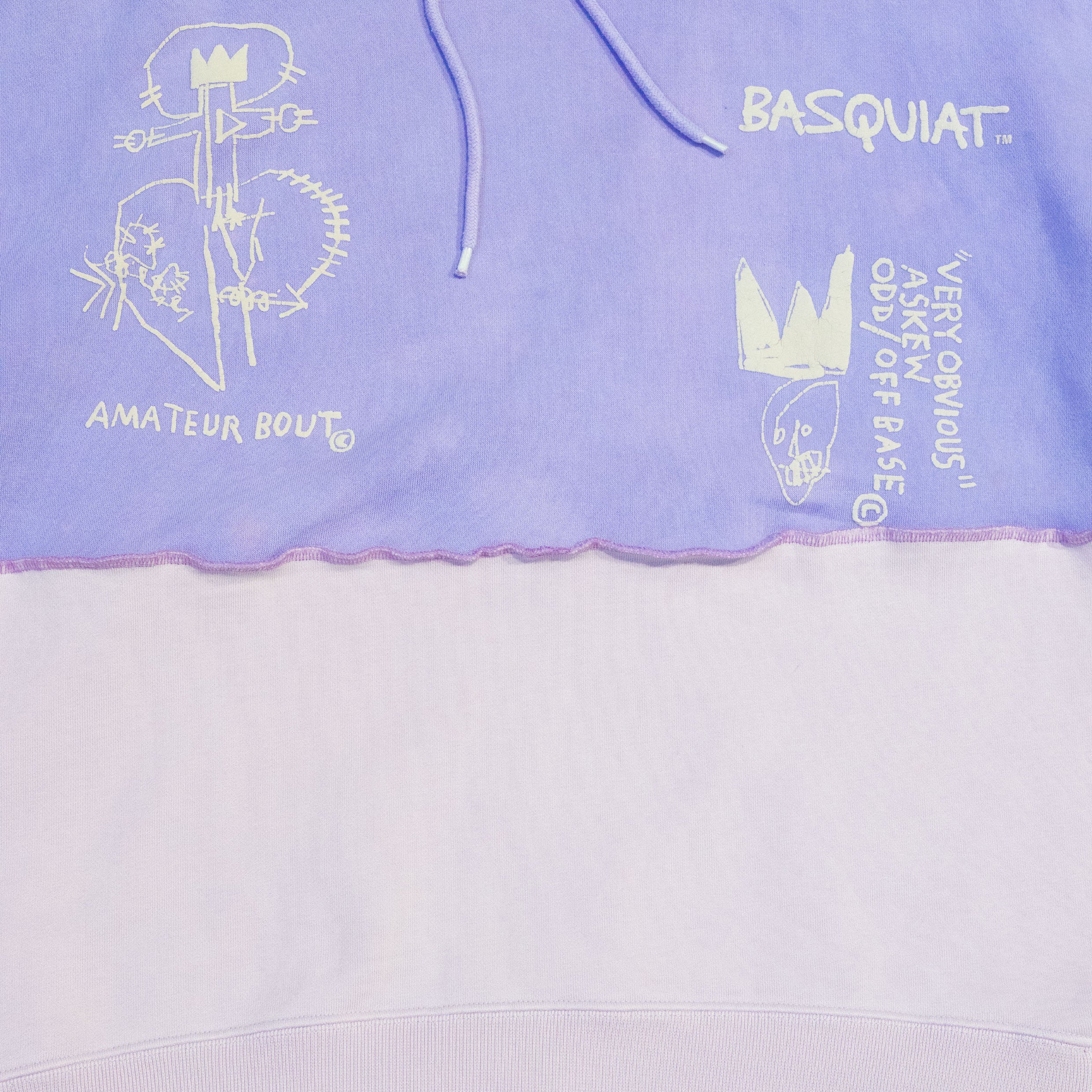 Reimagined upcycled hoodie - lavender & pale pink