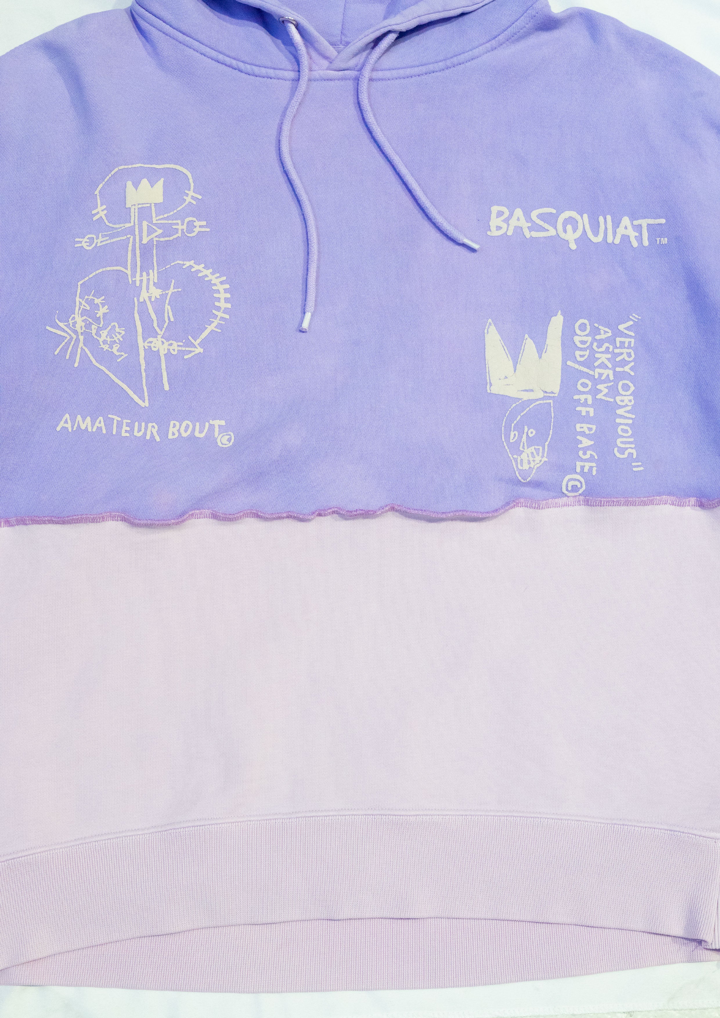 Reimagined upcycled hoodie - lavender & pale pink