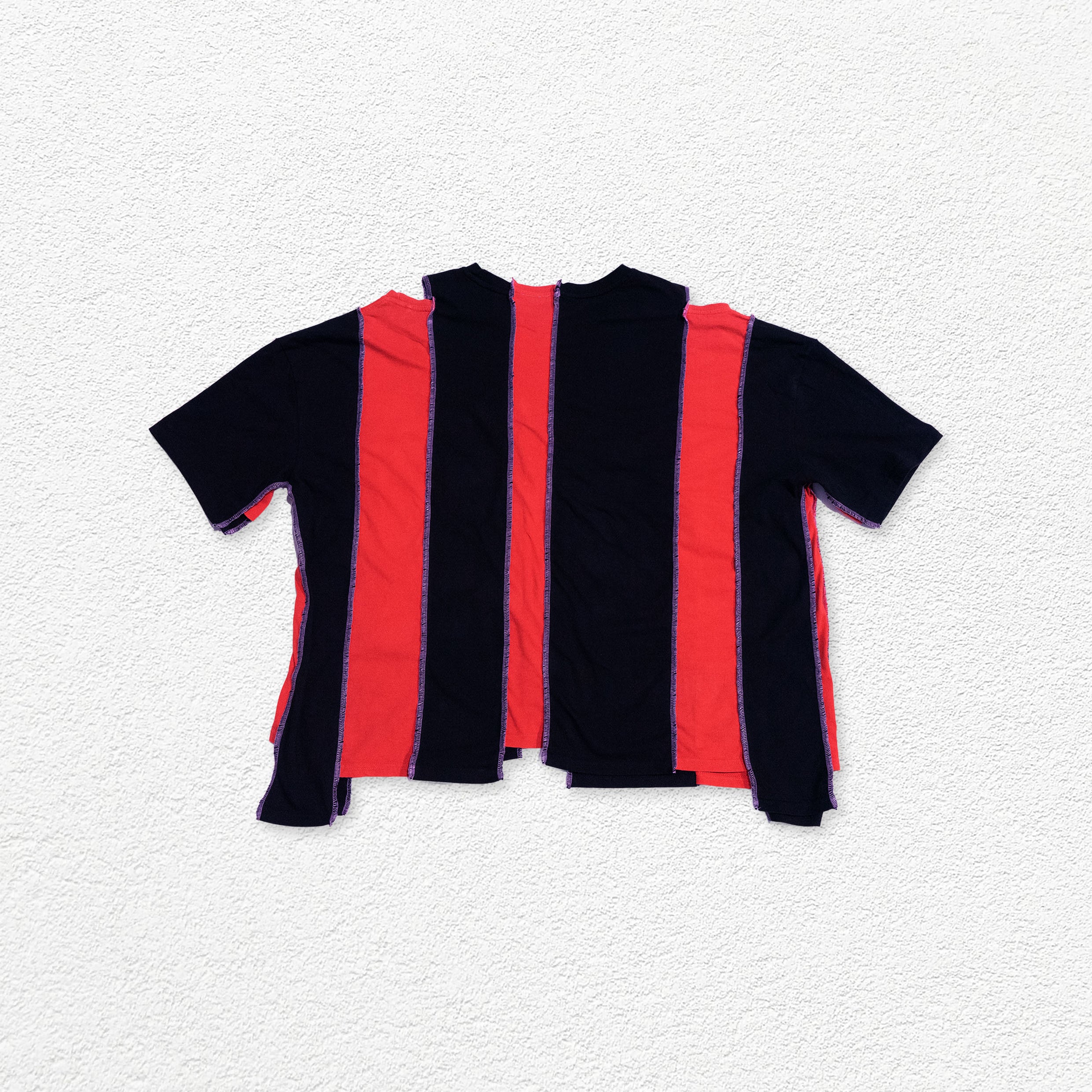 Reimagined upcycled tee - black & red