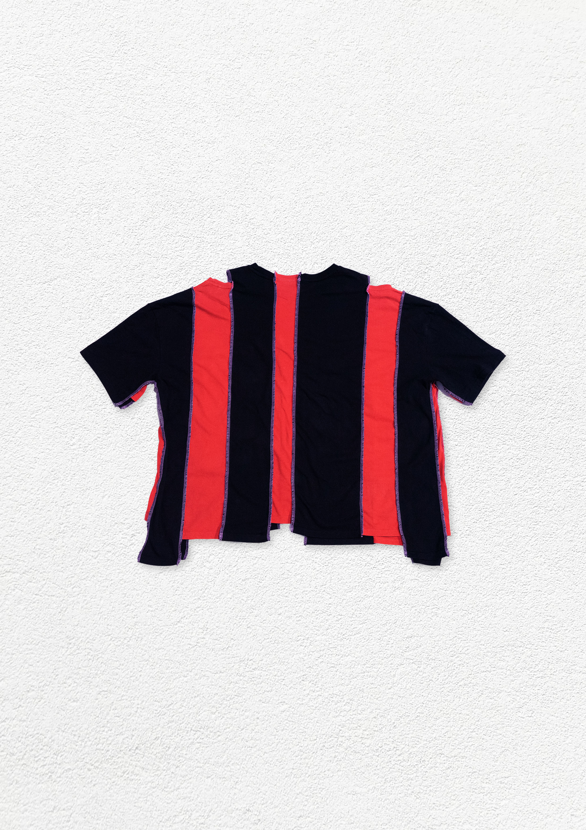 Reimagined upcycled tee - black & red