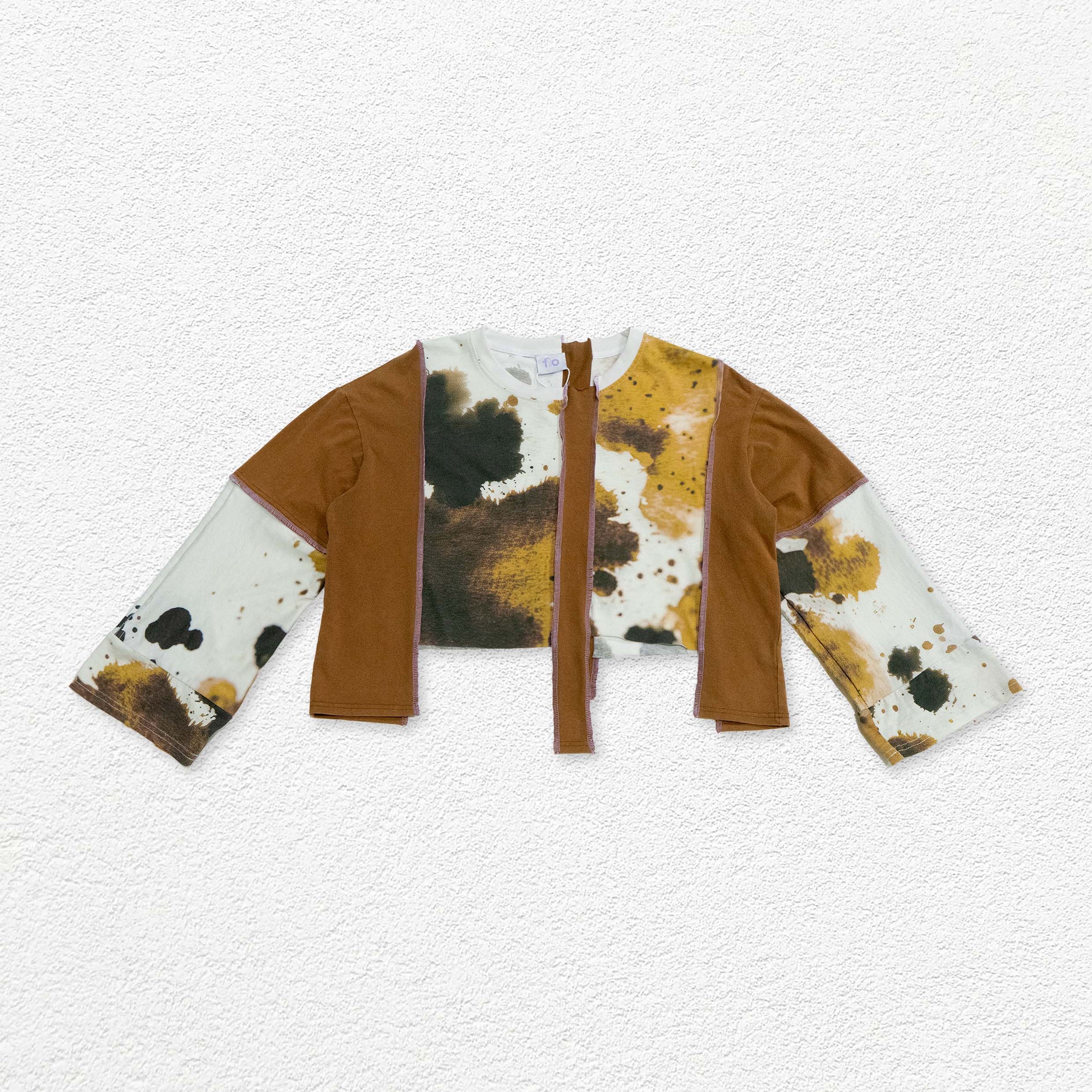 Reimagined upcycled tee - brown & cow